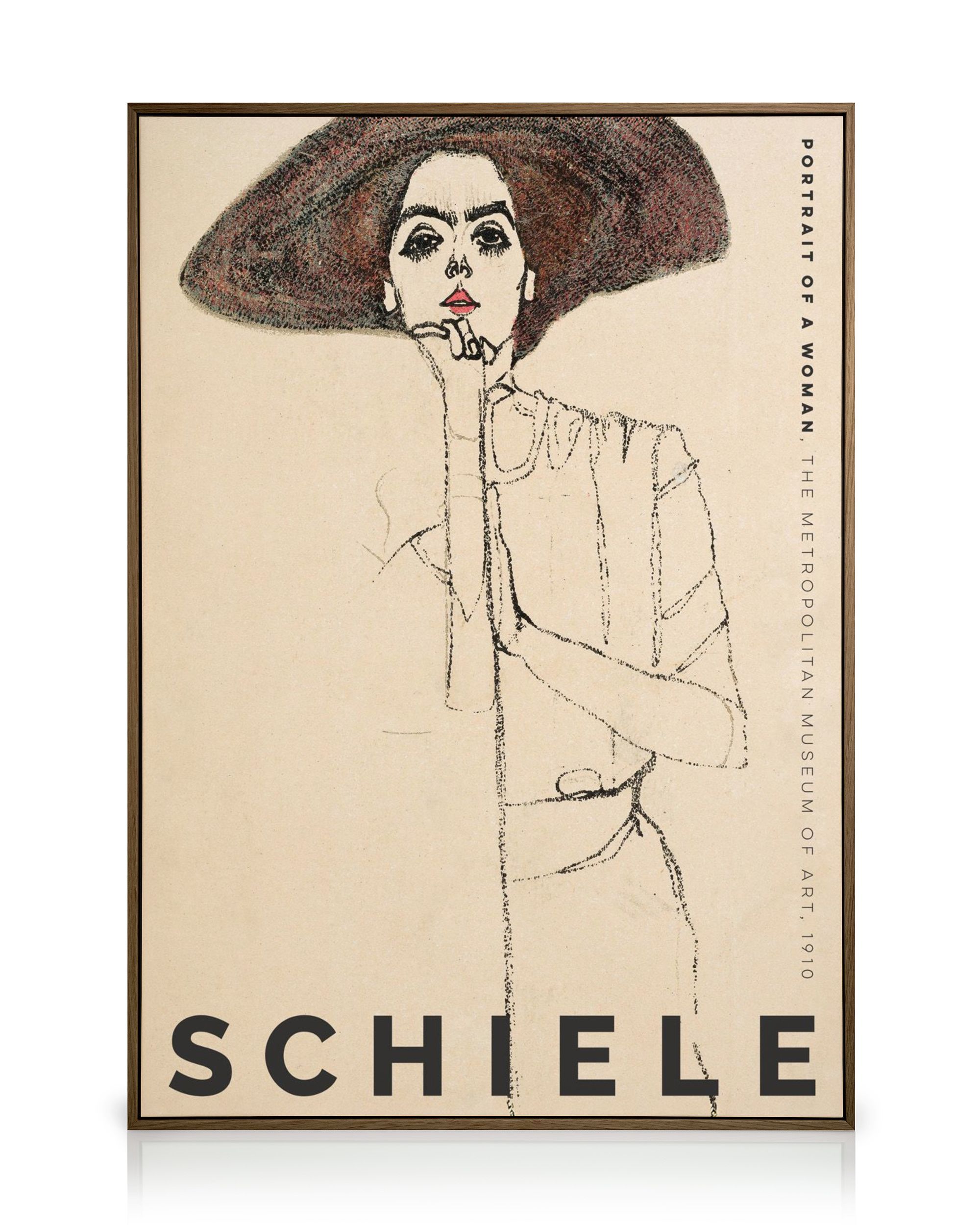 LuxHomeDecor Quadro Stampa su Tela con Telaio in Legno Egon Schiele The Embrace 100x50 CM