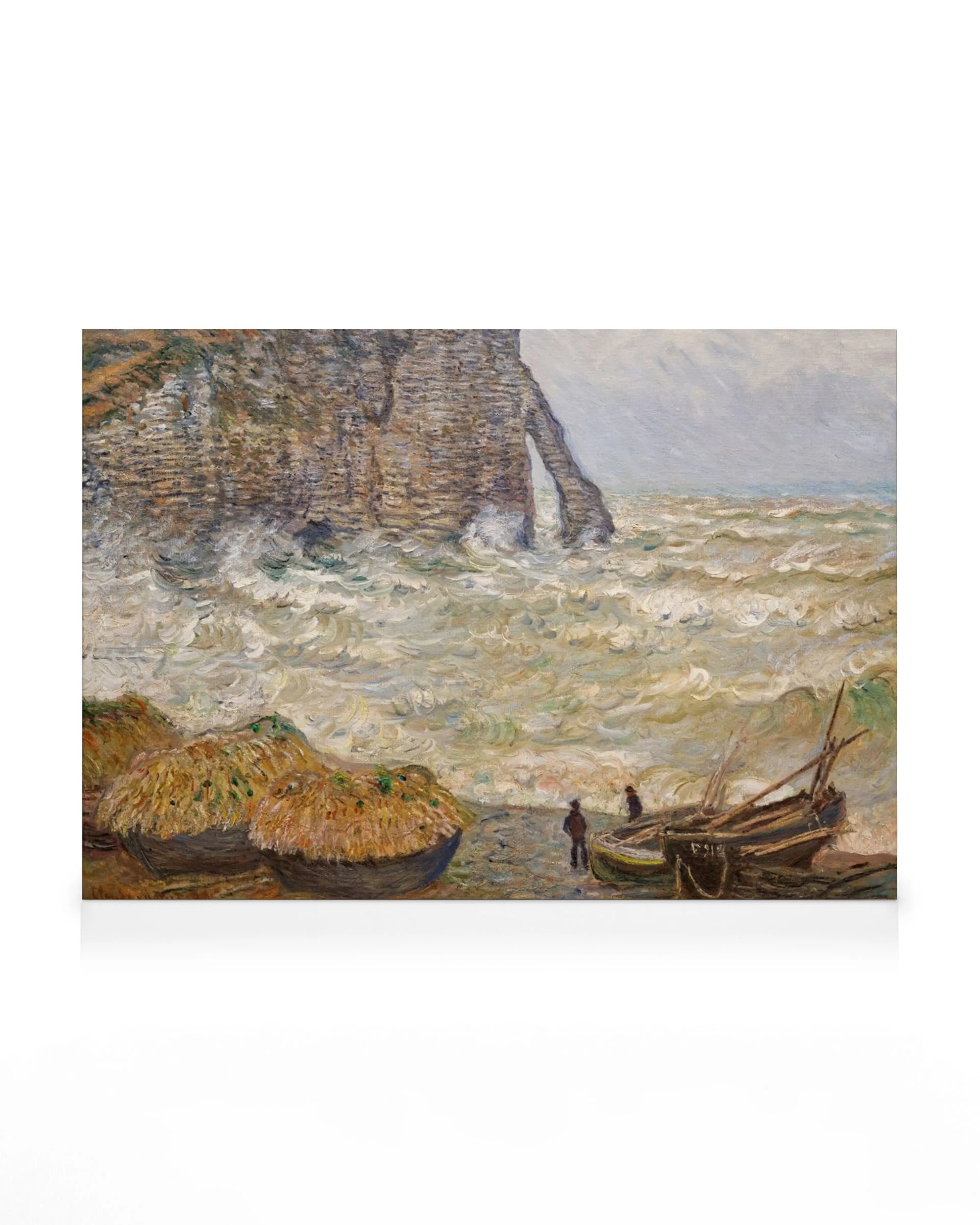 Μονέ, Θαλασσογραφία Étretat, κυματιστή θάλασσα, βράχοι, βάρκες, ιμπρεσιονισμός