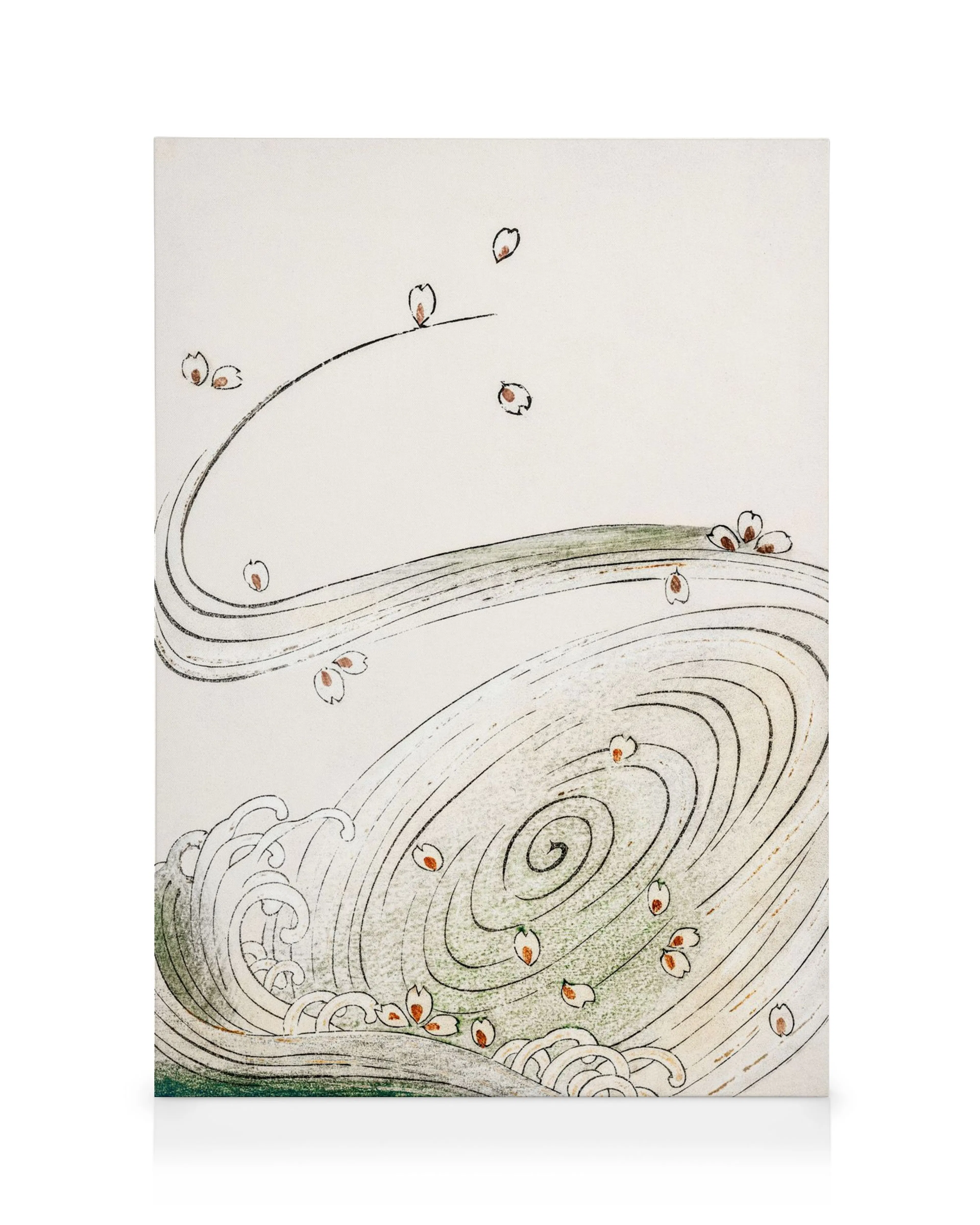 Toile de Watanabe Seitei, fleurs soufflées par le vent, style japonais, art floral