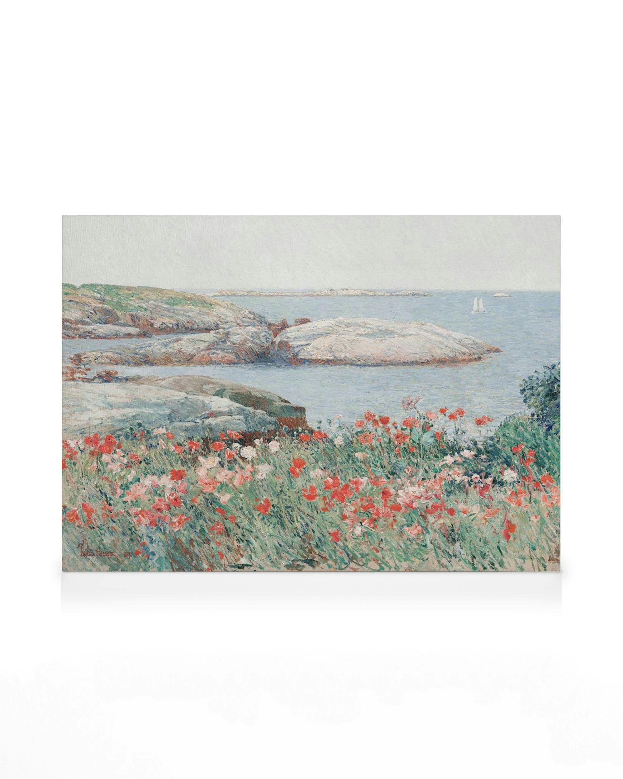 Canvas Prints Frederick Childe Hassam - Poppies on the Isles of Shoals Canvas (50x70 cm - Oak Frame)