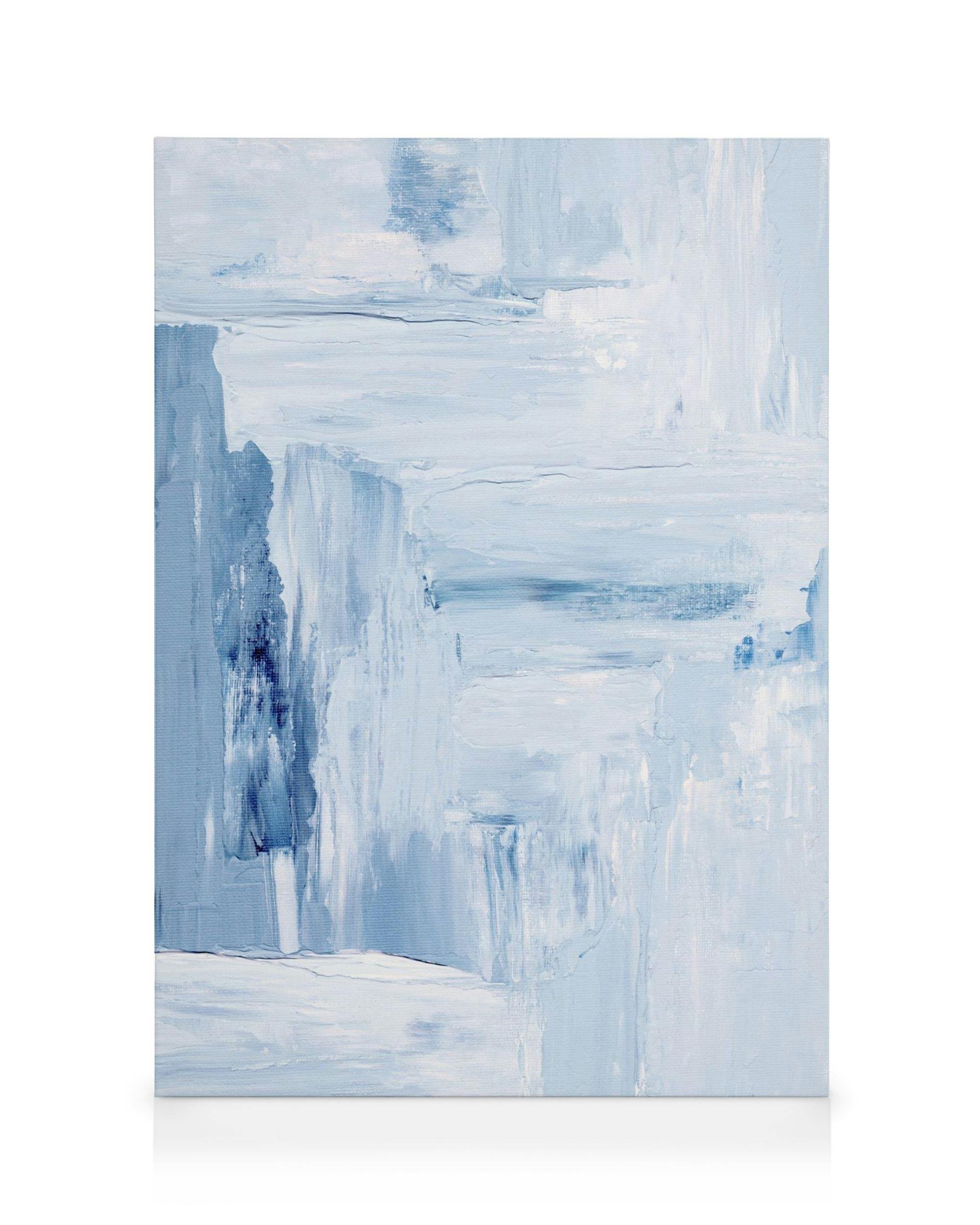 Canvas Prints Blue Abstract Painting Canvas (30x40 cm - Black Frame)