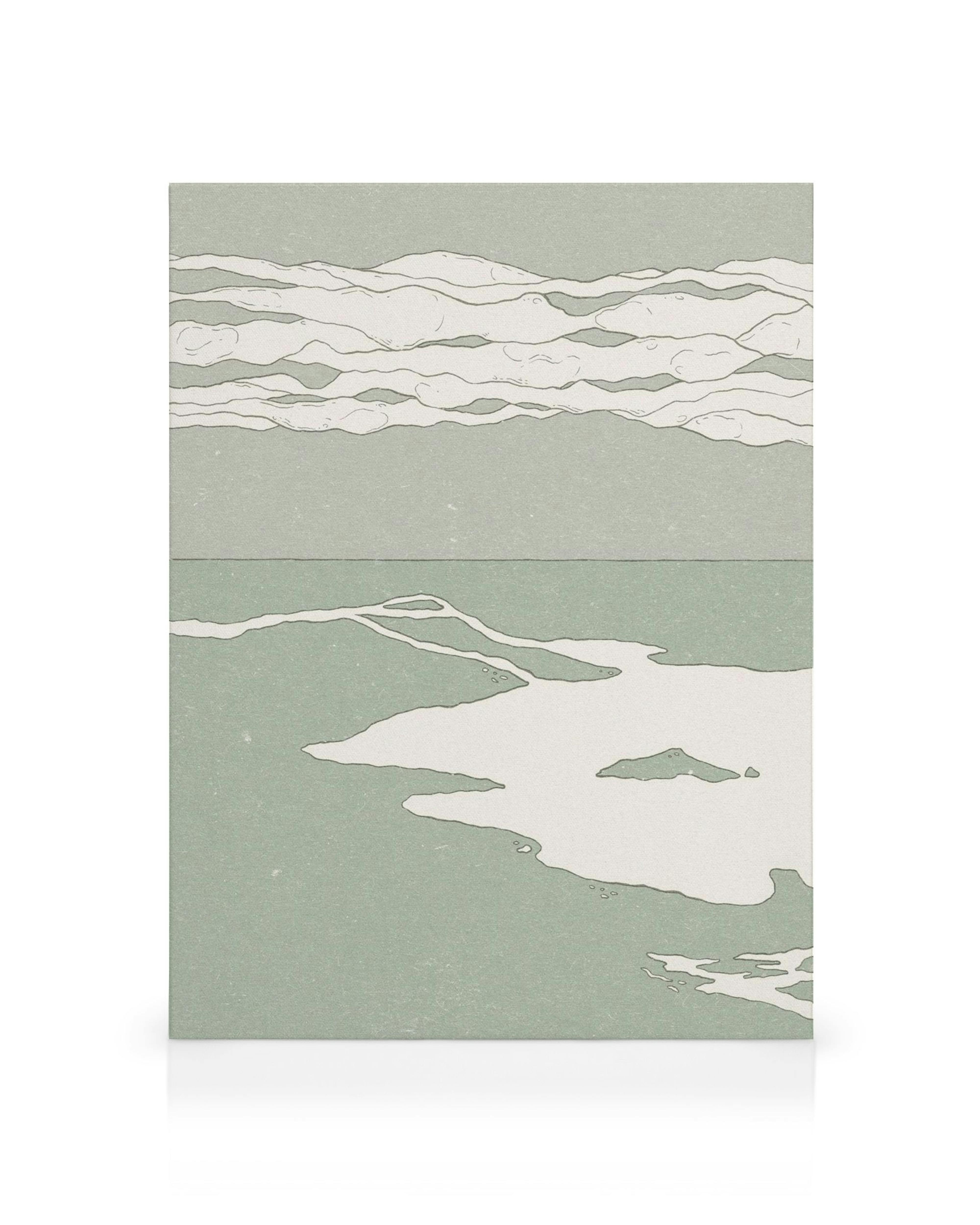 Pokojné more, modré odtiene, plátno na stenu, moderný obraz