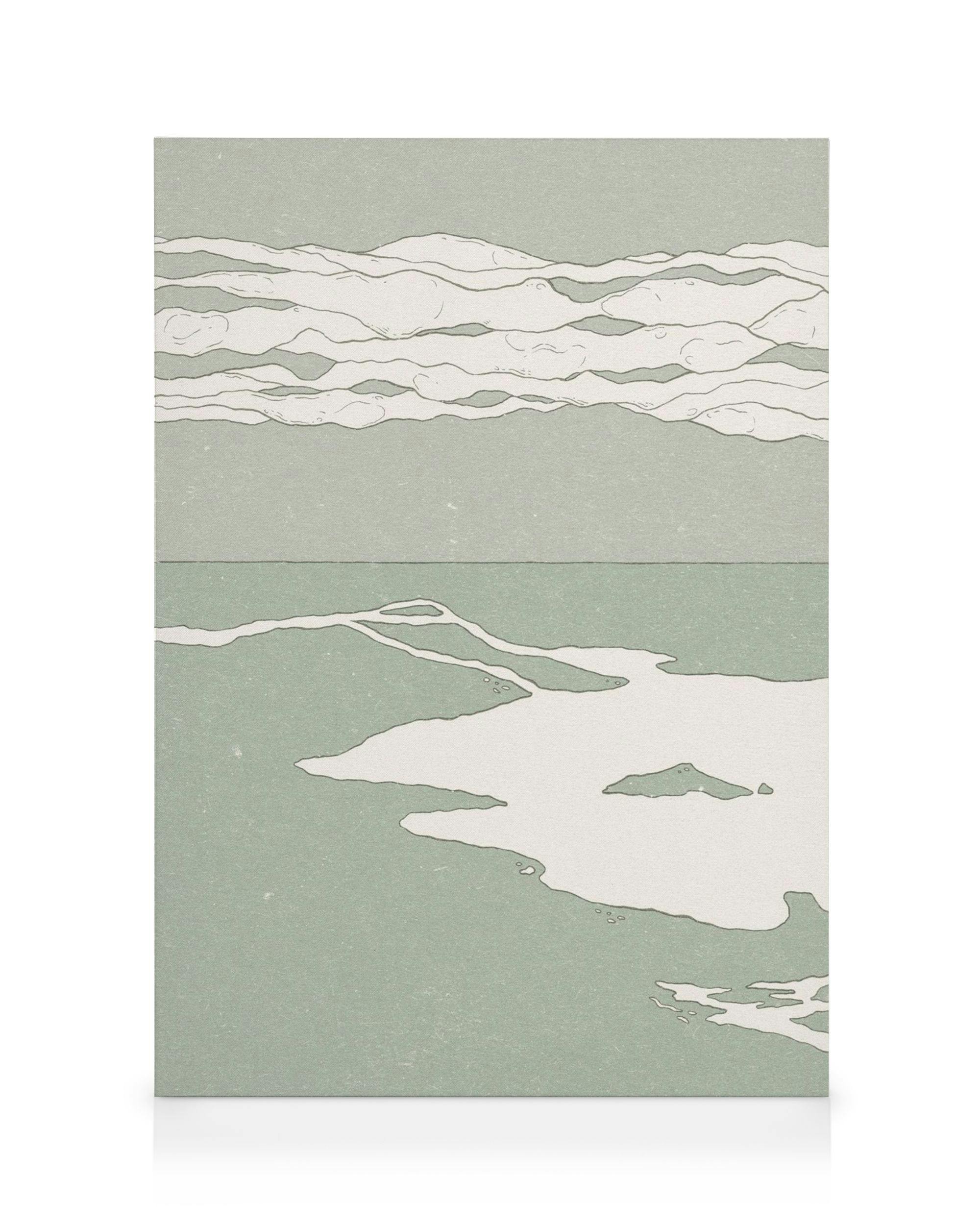 Canvas Prints Calm Sea Canvas print (50x70 cm - Dark Oak Frame)