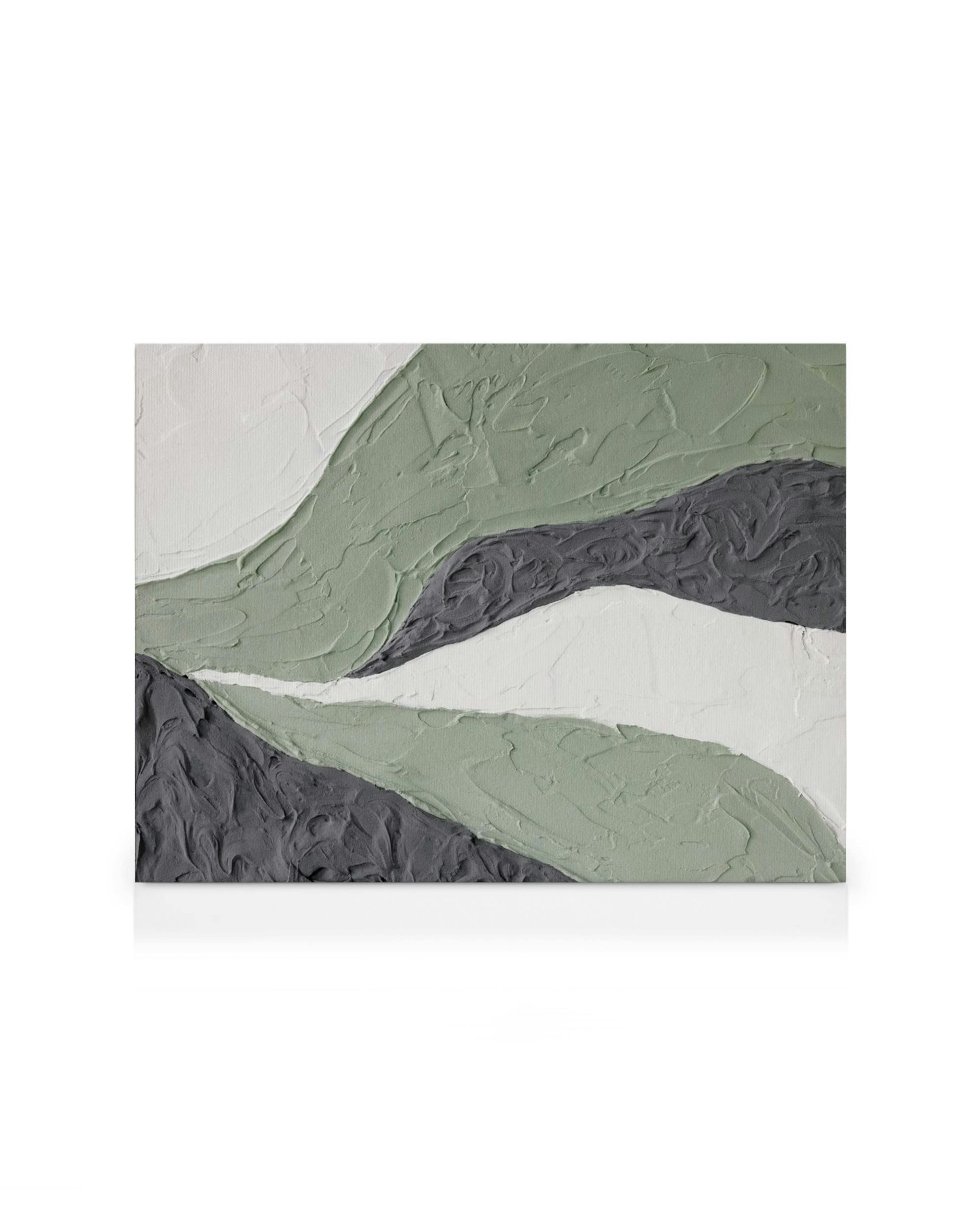 Grüne Landschaft auf Leinwand, ein ruhiges Naturmotiv, das die Schönheit der Natur darstellt.