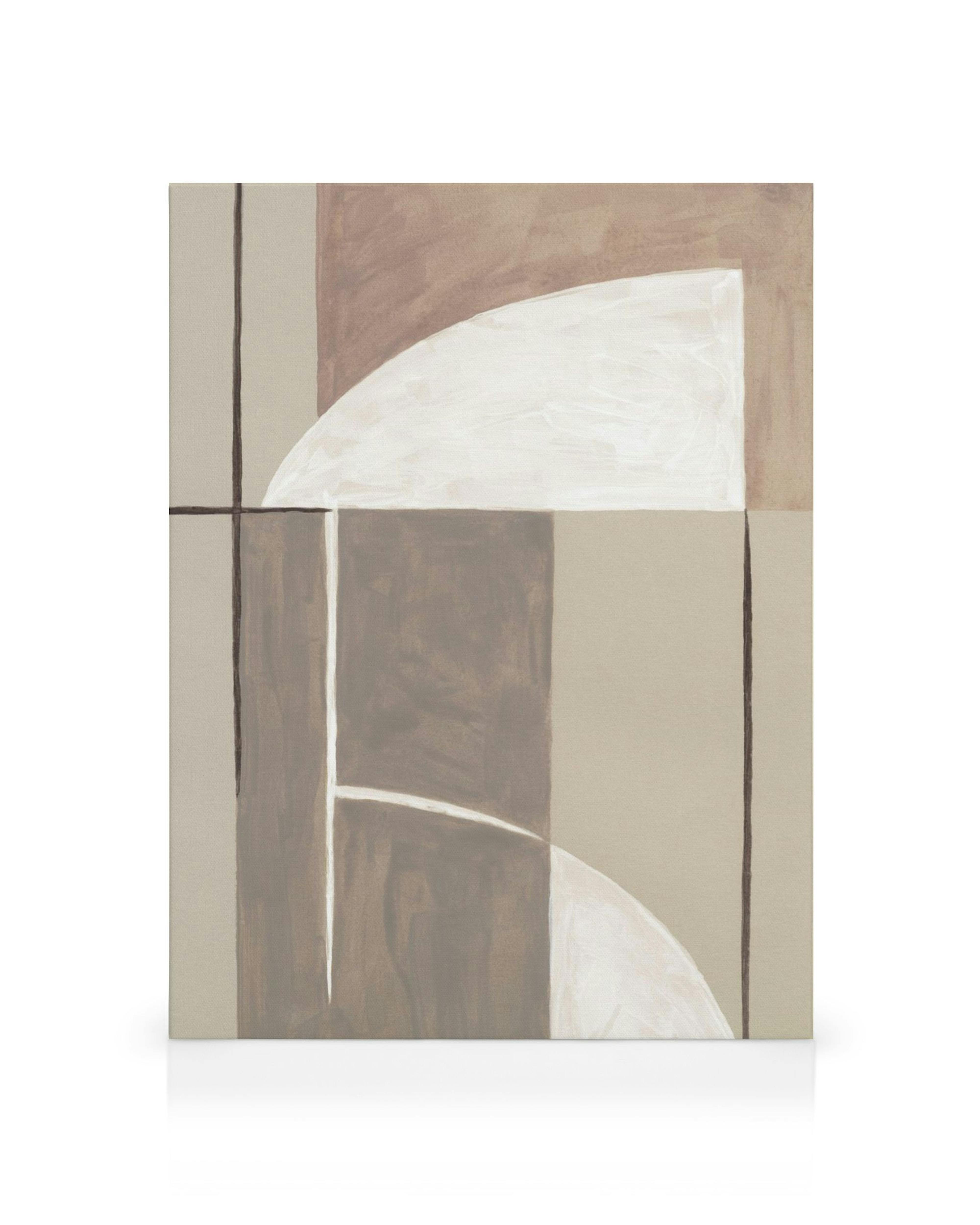 Toile abstraite tons terre, formes organiques marron et beige, style unique