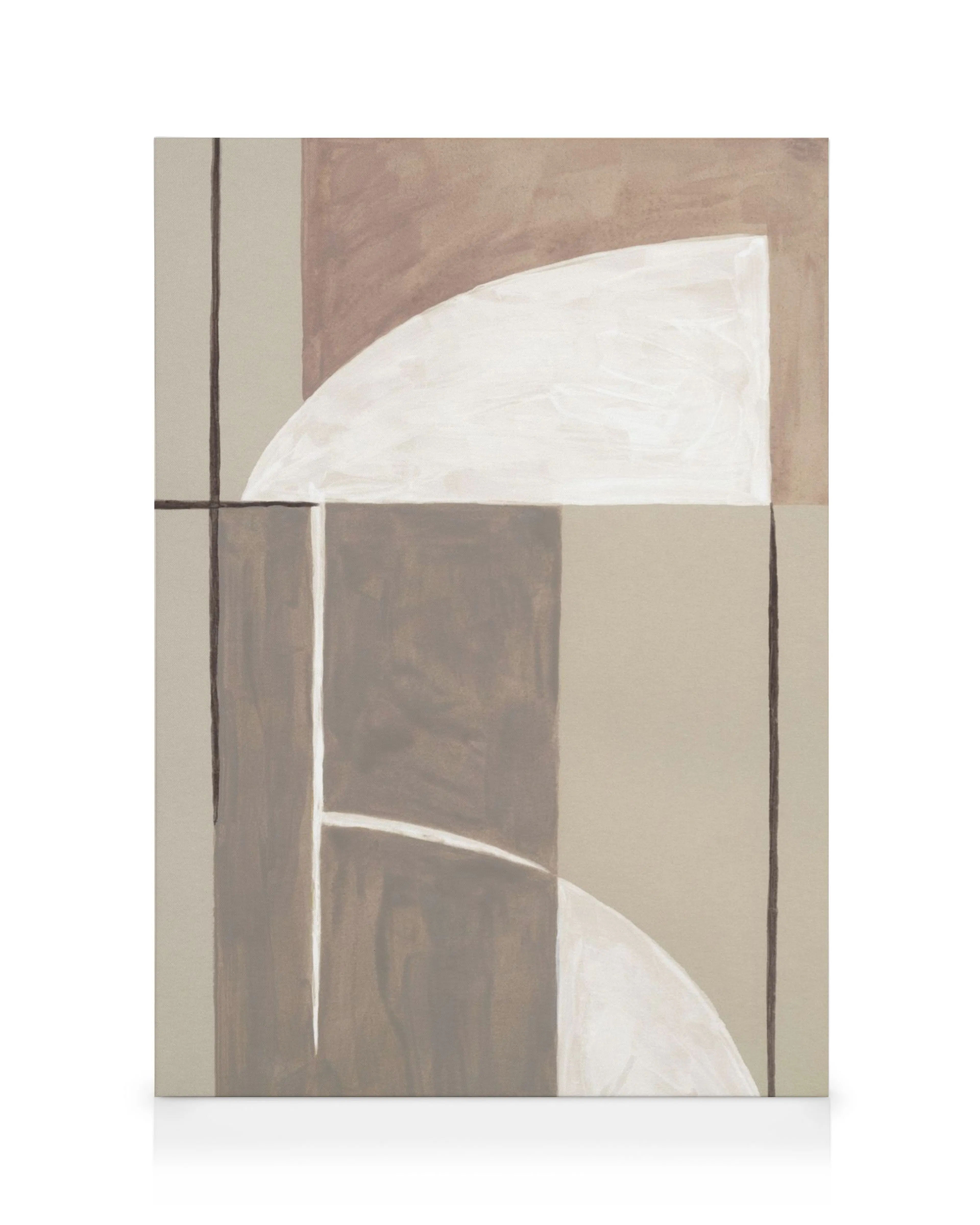 Stampa su tela astratta con forme organiche marroni e beige, perfetta per gallerie a parete.
