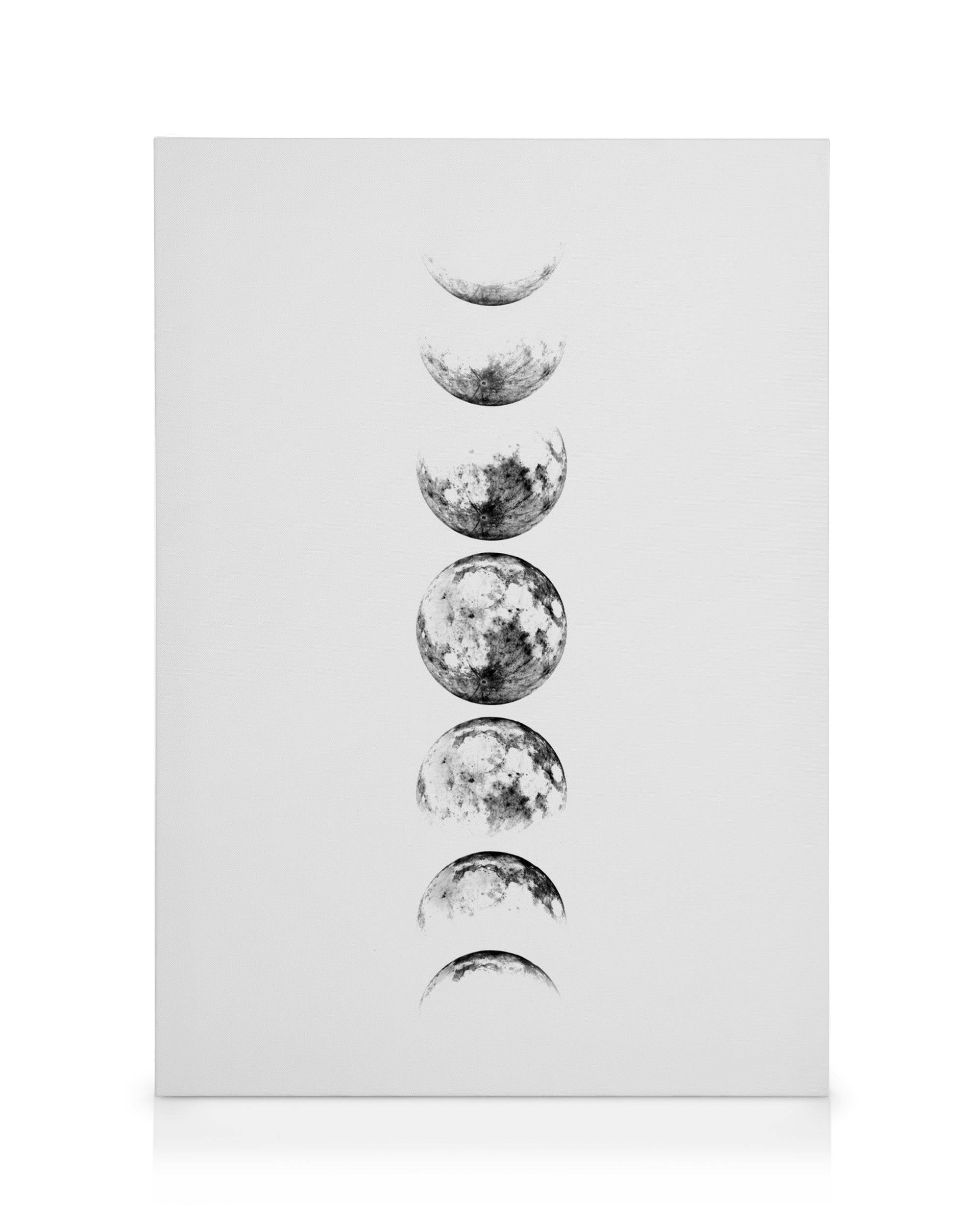 Canvas Prints Moon Phase Grey, Canvas print (30x40 cm - Oak Frame)