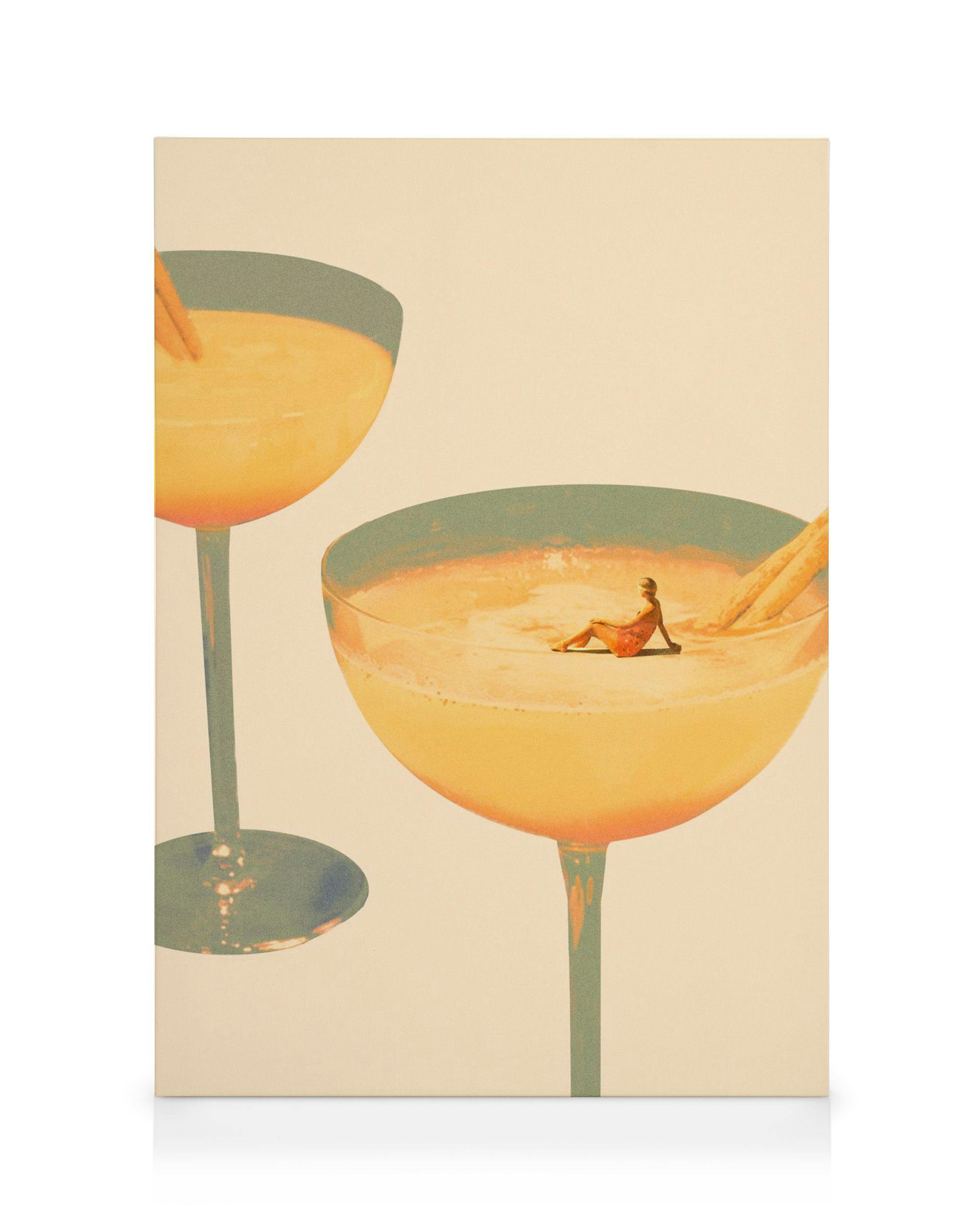 Maarten Leon - Holiday in a Glass No1 Toile (70x100 cm - Cadre noir)  Cuisine