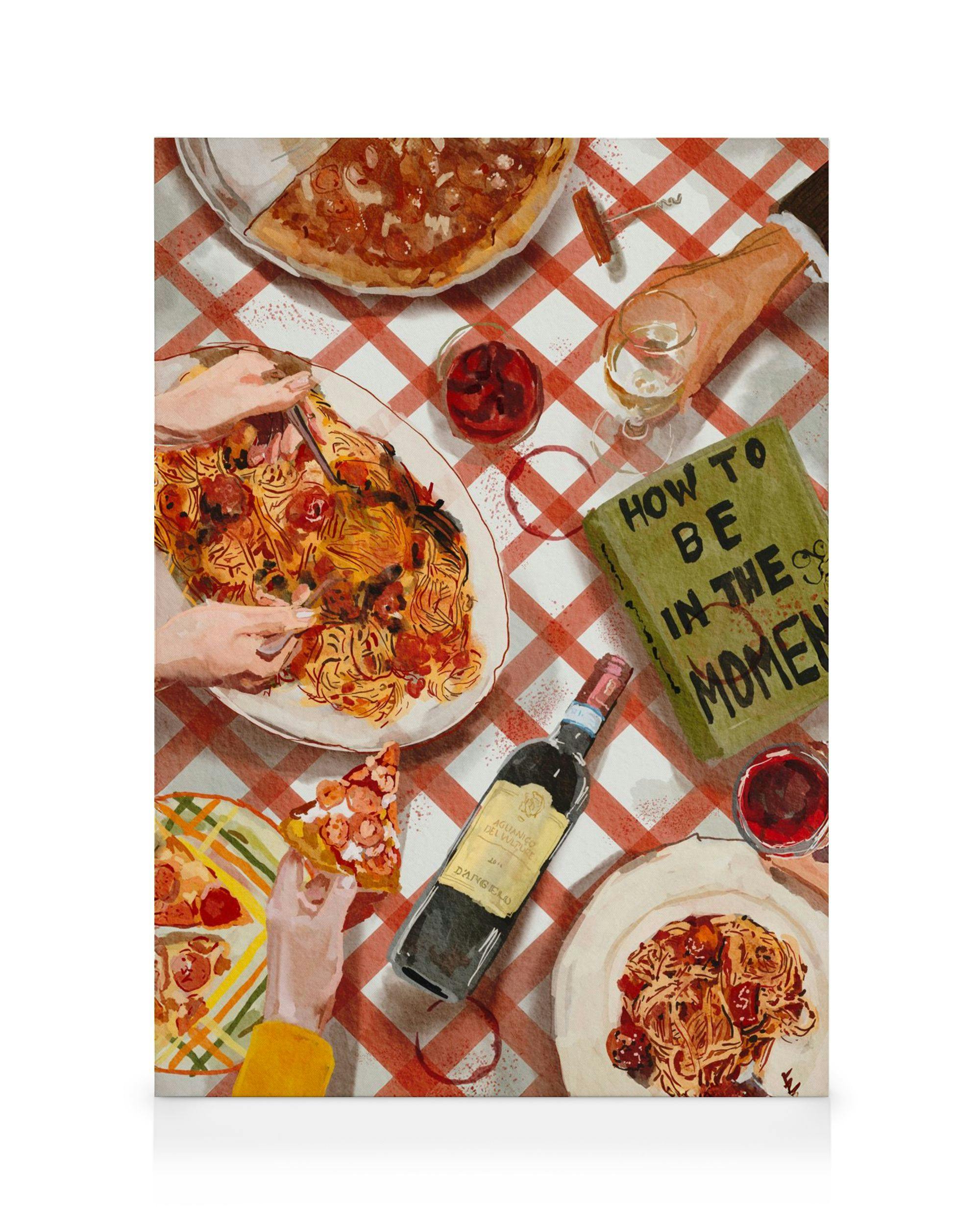 Canvas Schilderijen Ekaterina Zagorska - Pizza & Pasta Party Canvas (50x70 cm)