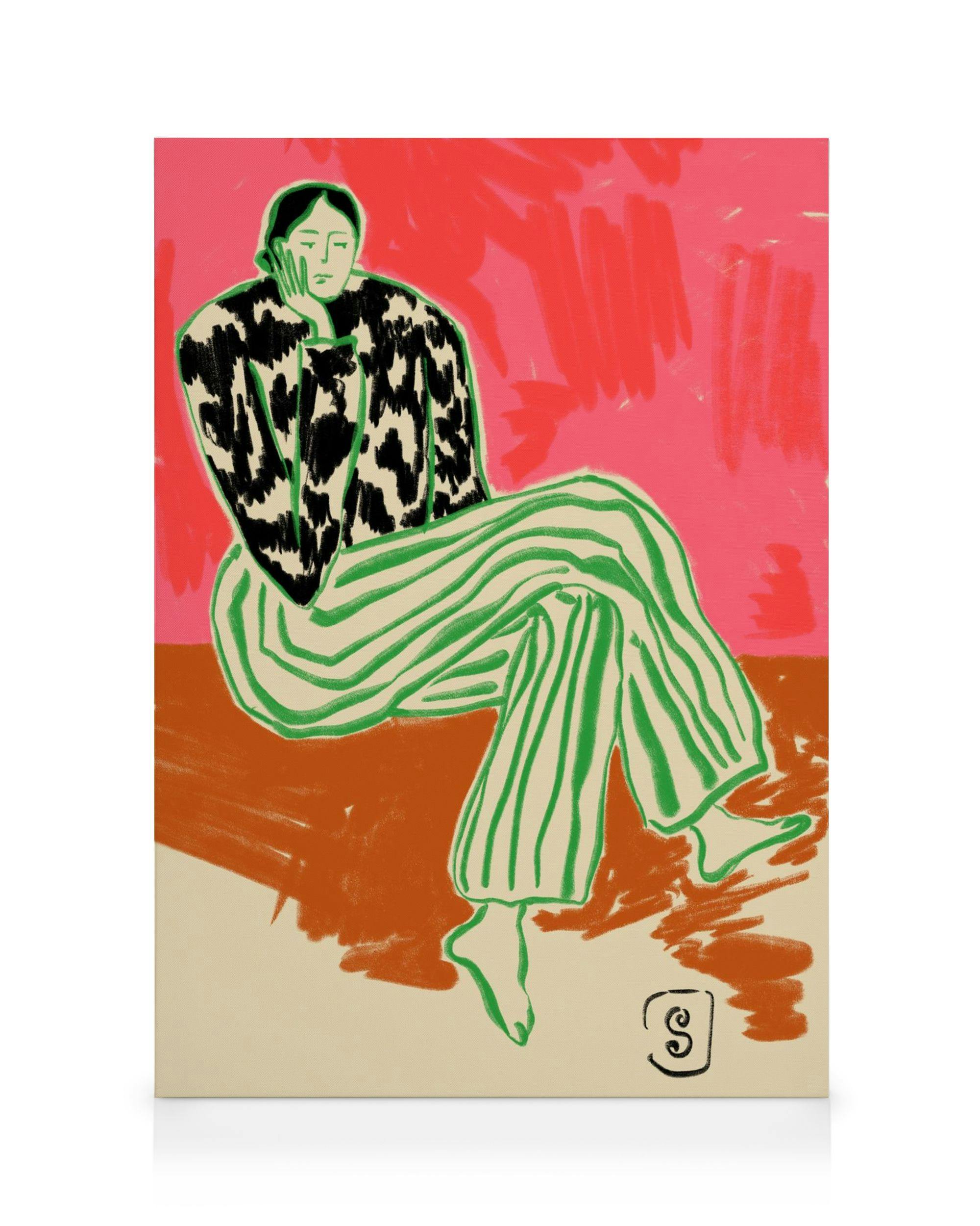 Canvas Prints Sandra Poliakov - Calm Woman Portrait Canvas print (50x70 cm - Oak Frame)