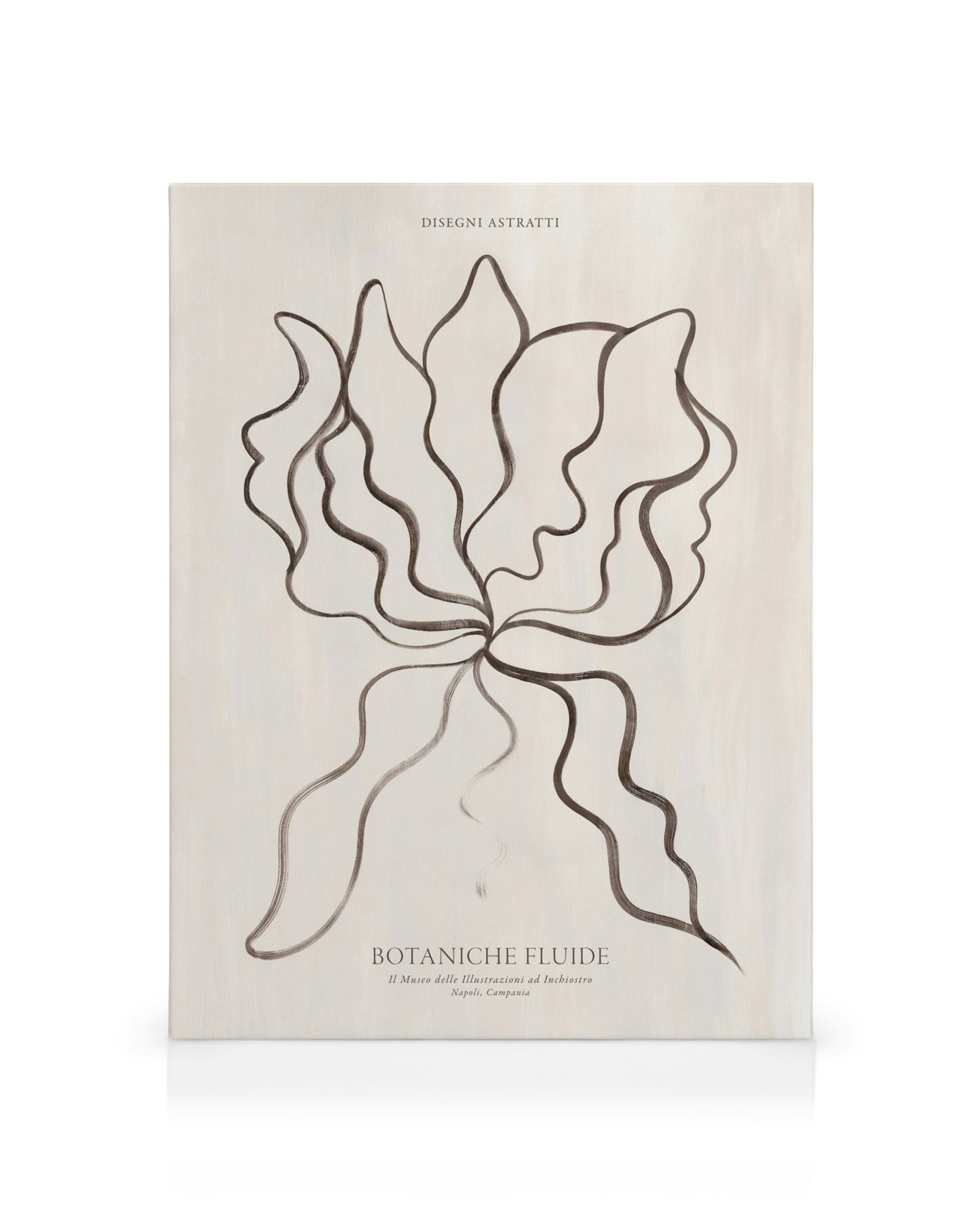 Leinwanddruck Fluid Botanicals: Verschwommene, organische Formen in Blau, Grün und Weiss, die an Wasserpflanzen erinnern.