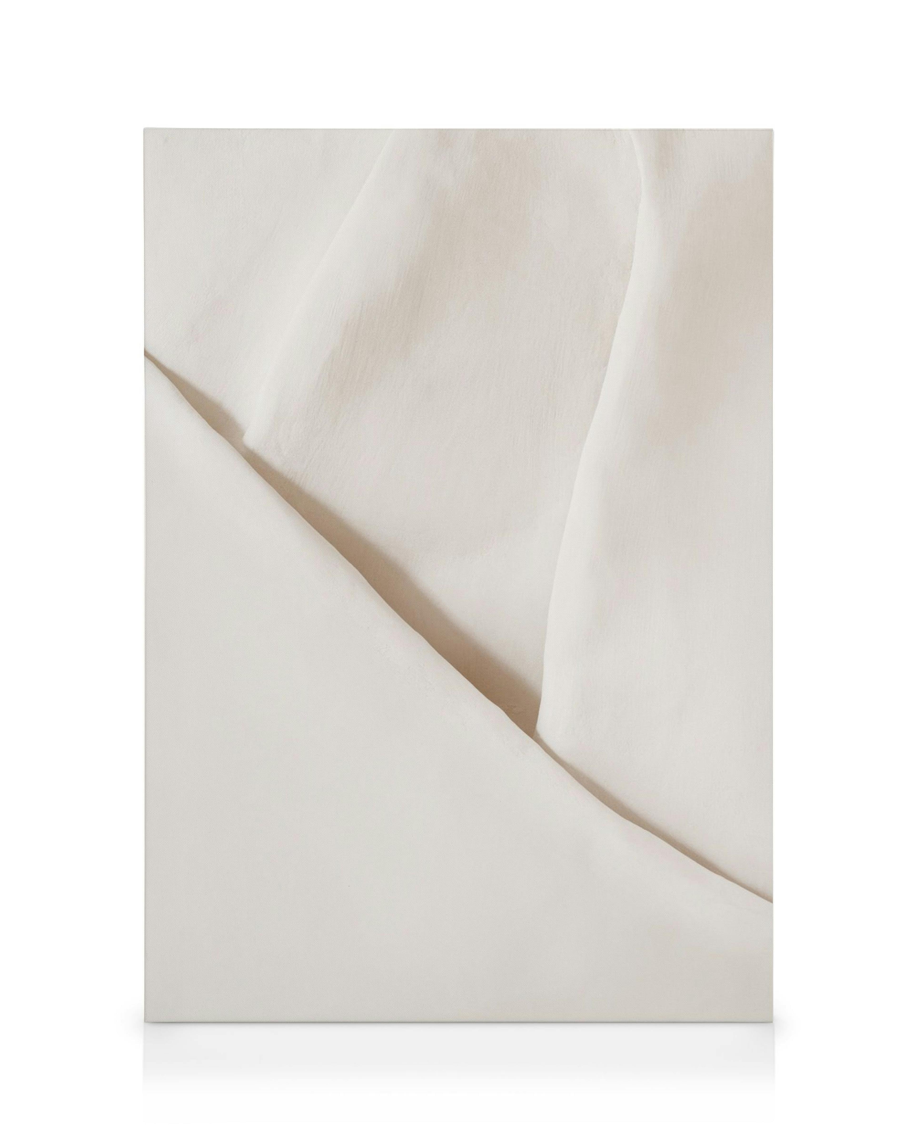 Lienzo blanco fluido con textura 3D suave, arte mural minimalista elegante