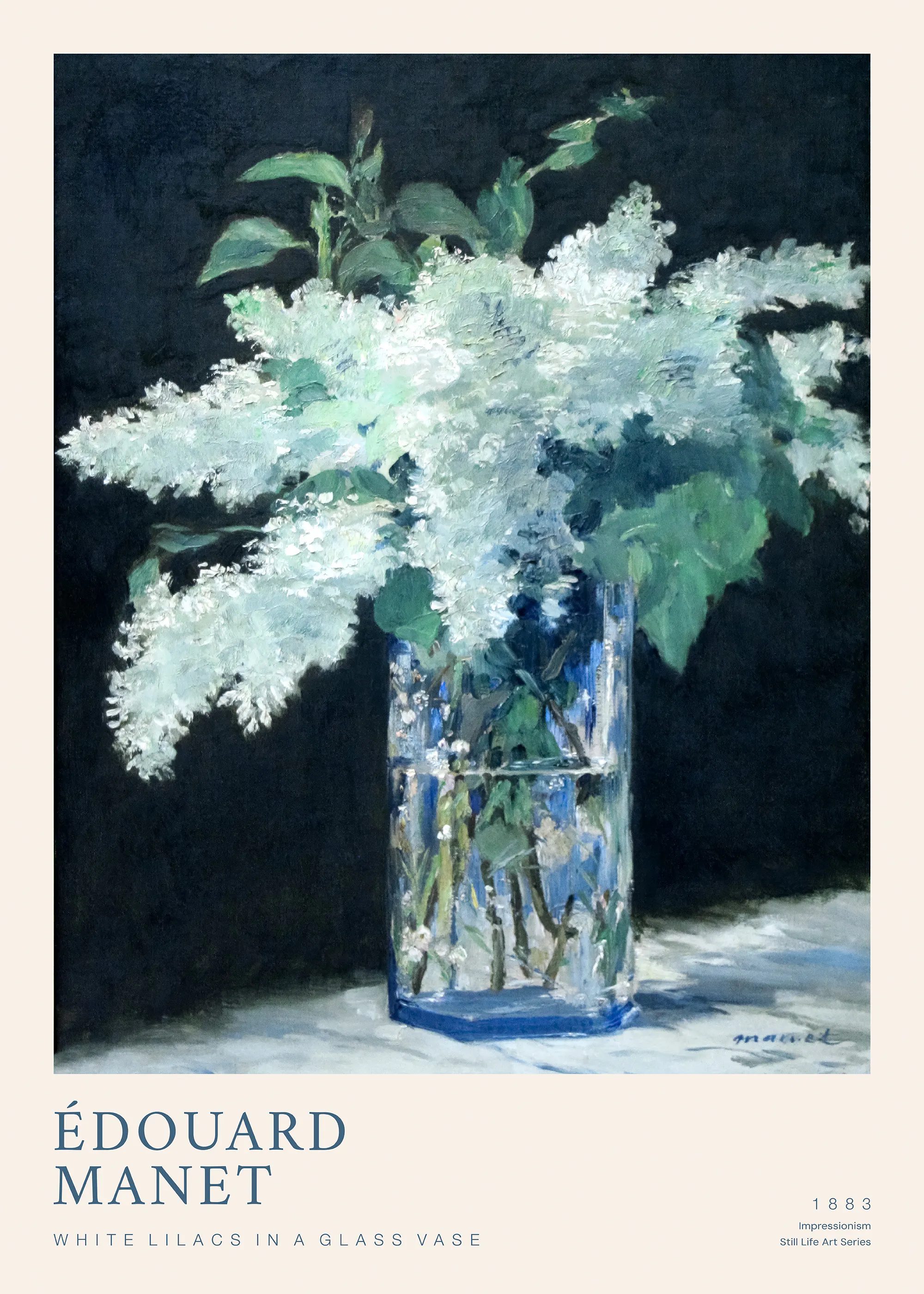Édouard Manet - White Lilacs in a Glass Vase Print 0