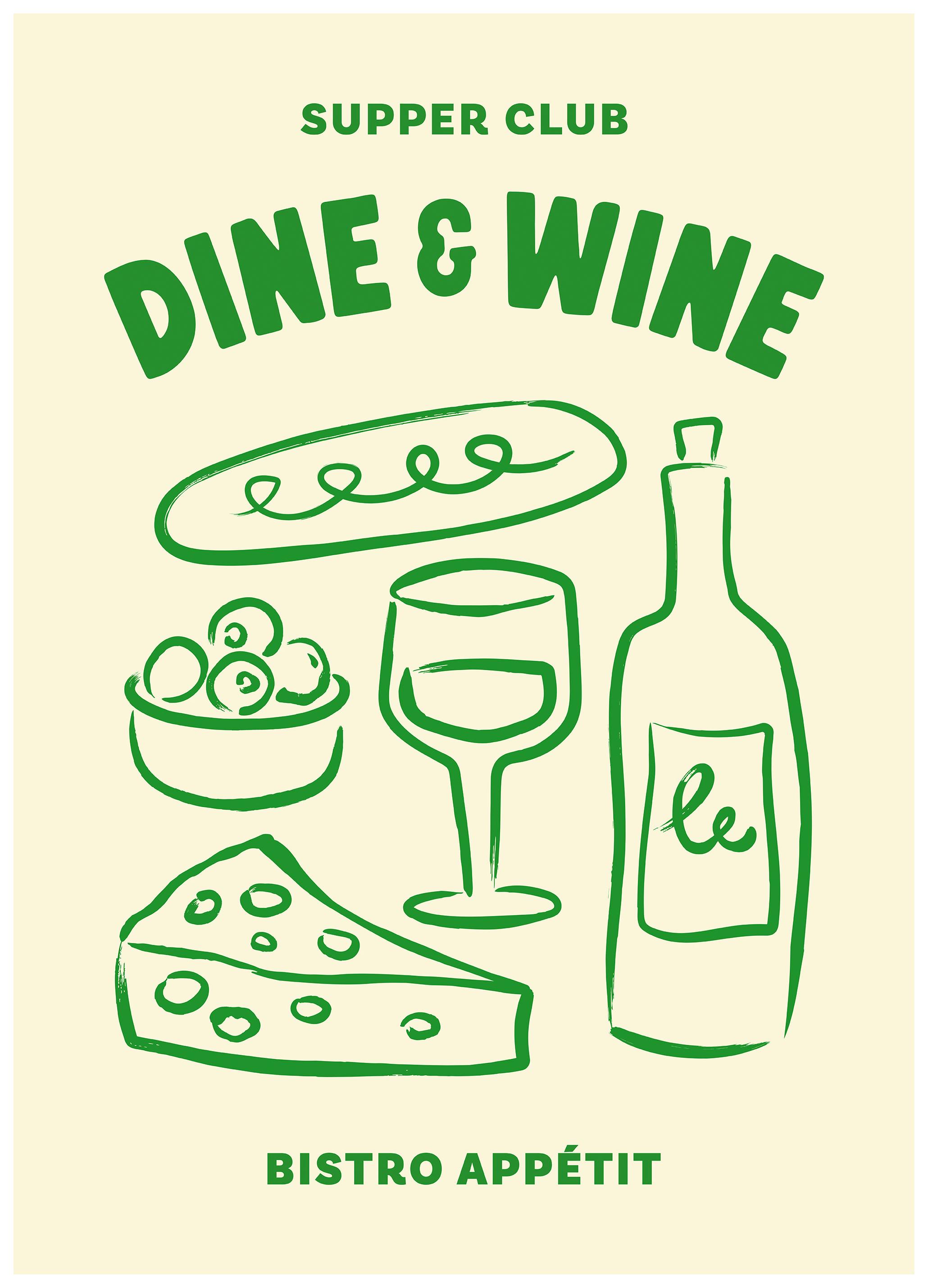 Dine and Wine Poster (50x70 cm)