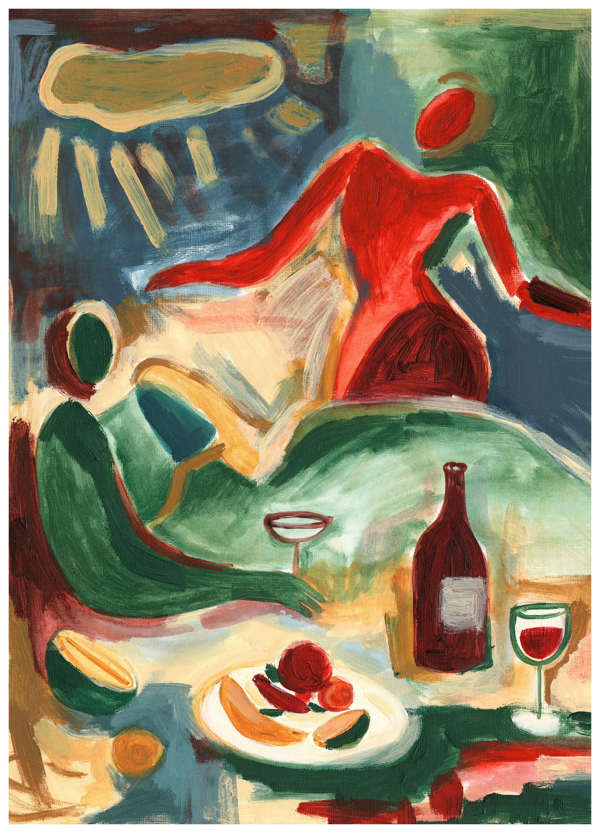 Prints - Figures In Color Print (100x150 cm) - Paintings