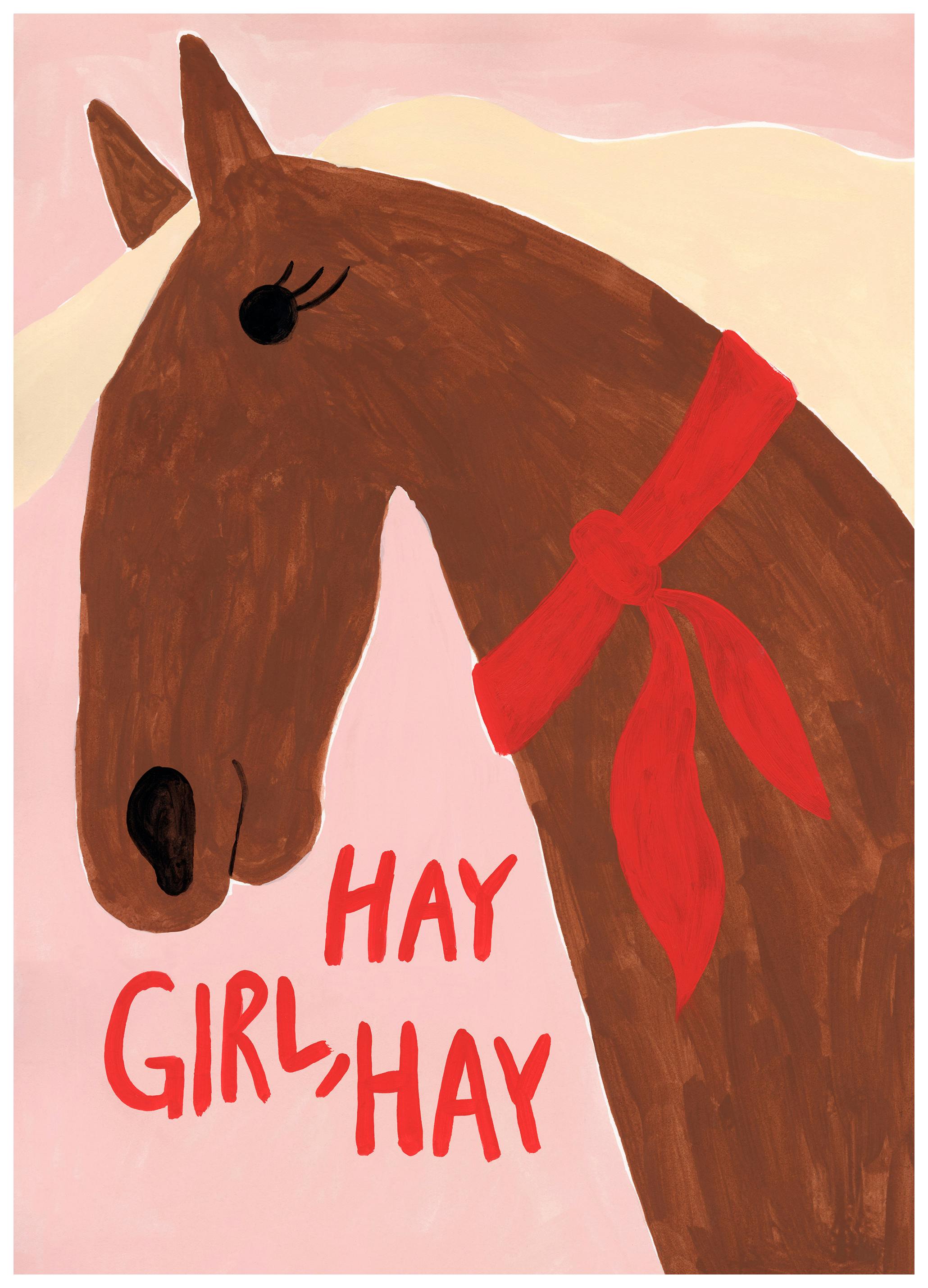 Hay Girl Hay Plakat (50x70 cm) - Plakater > Dyreplakater > Illustrerte dyr