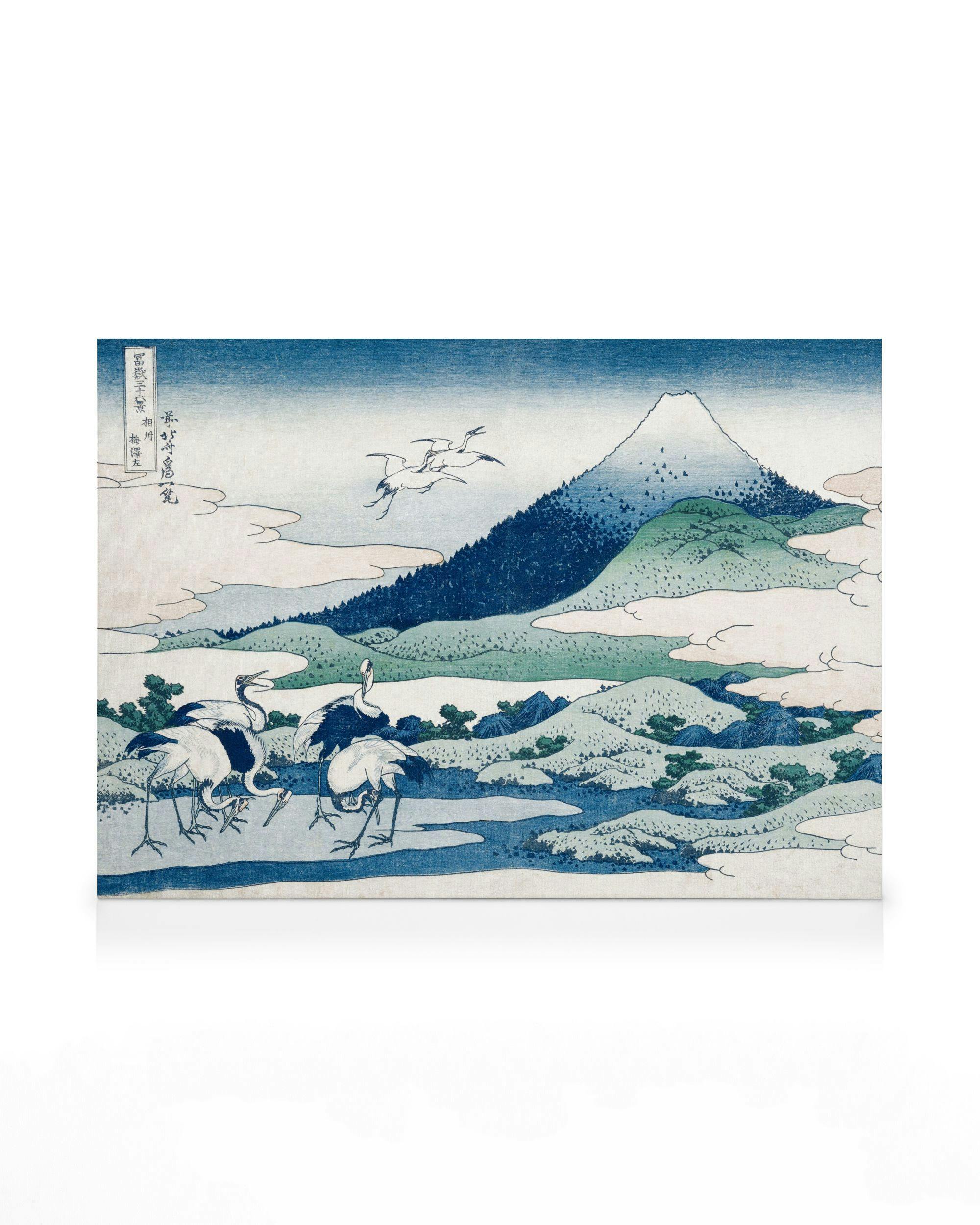 Canvas Prints Hokusai - Umezawa Manor in Sagami Province Canvas print (70x100 cm - Black Frame)