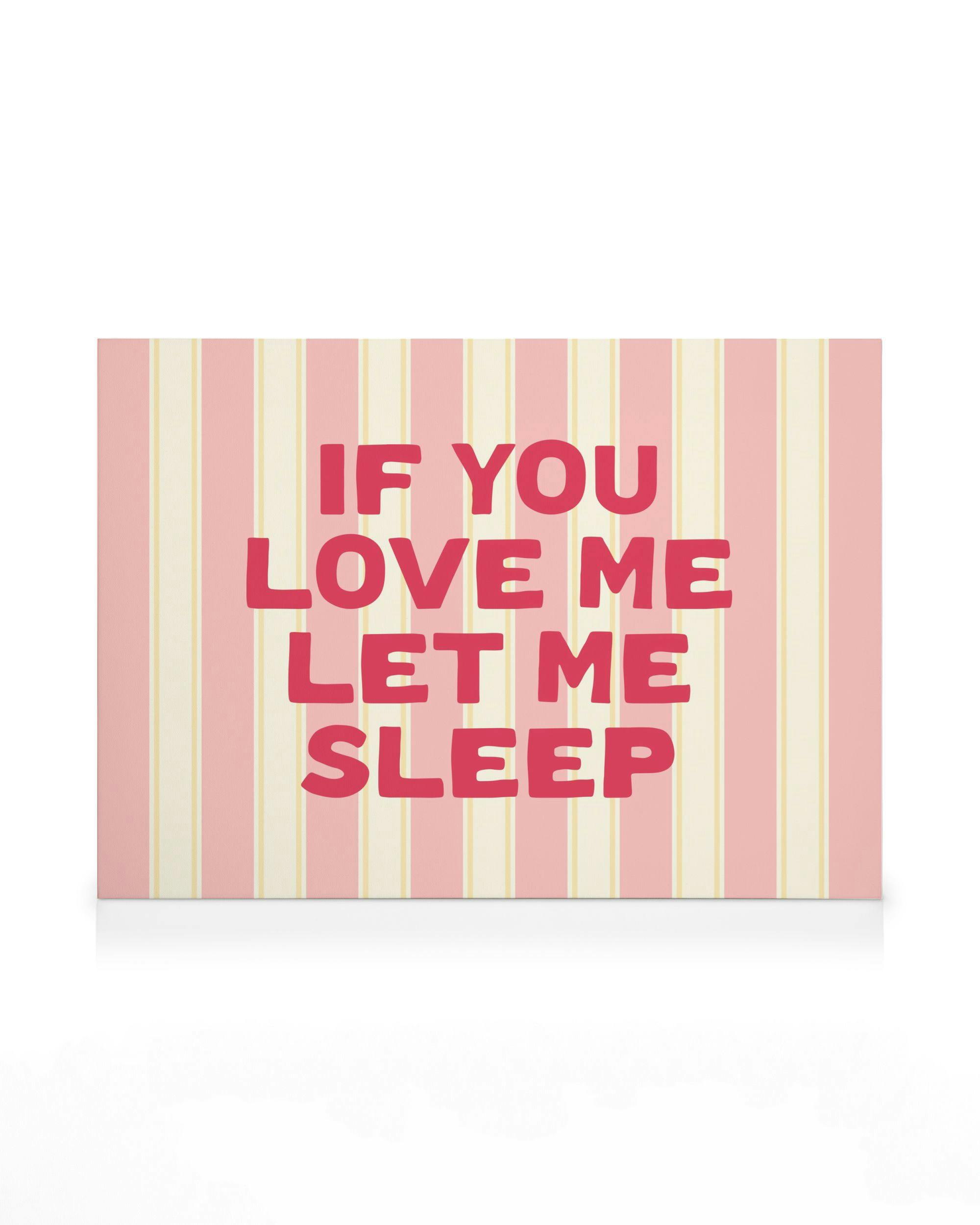Let Me Sleep Toile (50x70 cm - Cadre noir)  Motifs texte