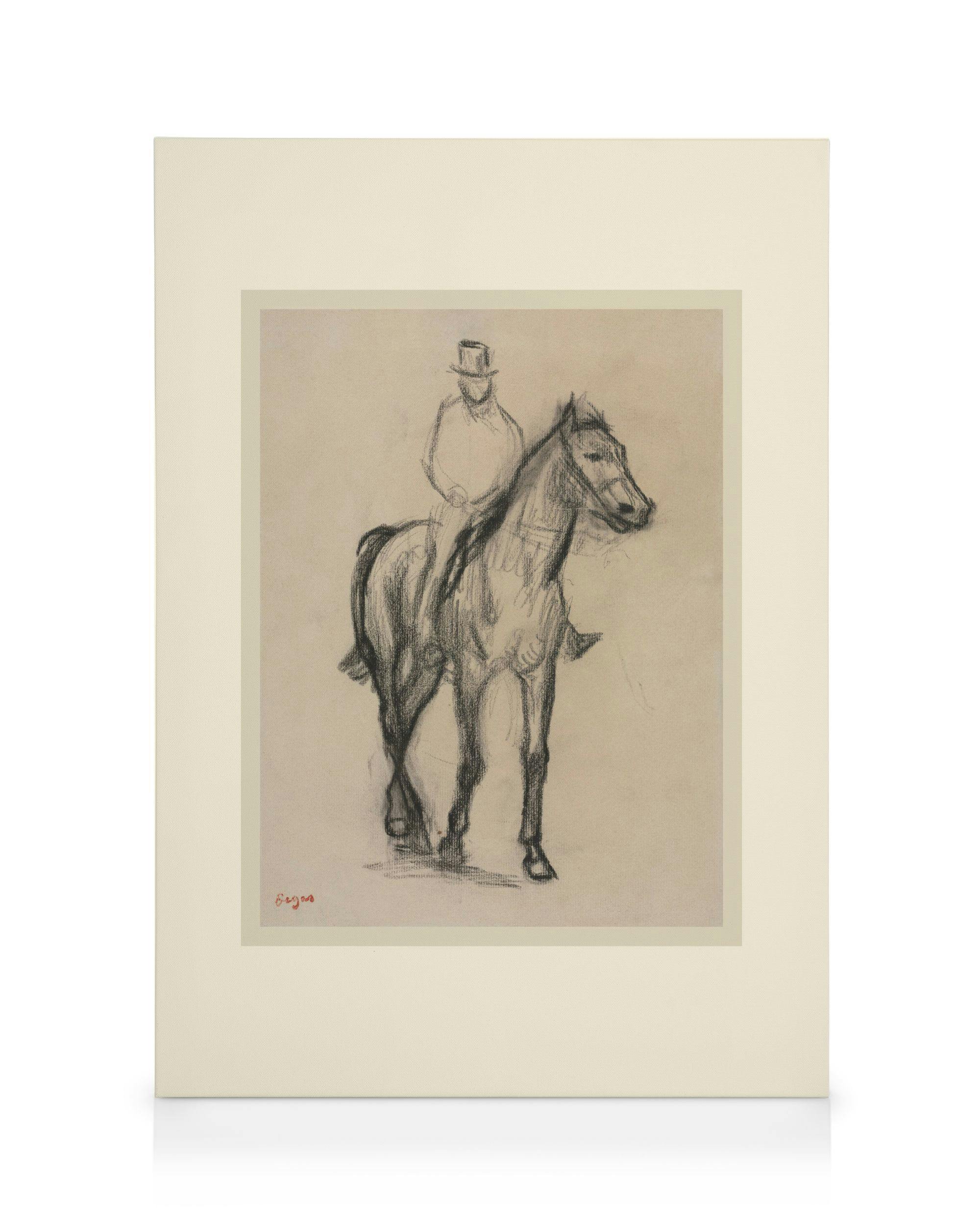 Canvas Prints Edgar Degas - Horse and Rider Canvas print (100x140 cm - Black Frame)
