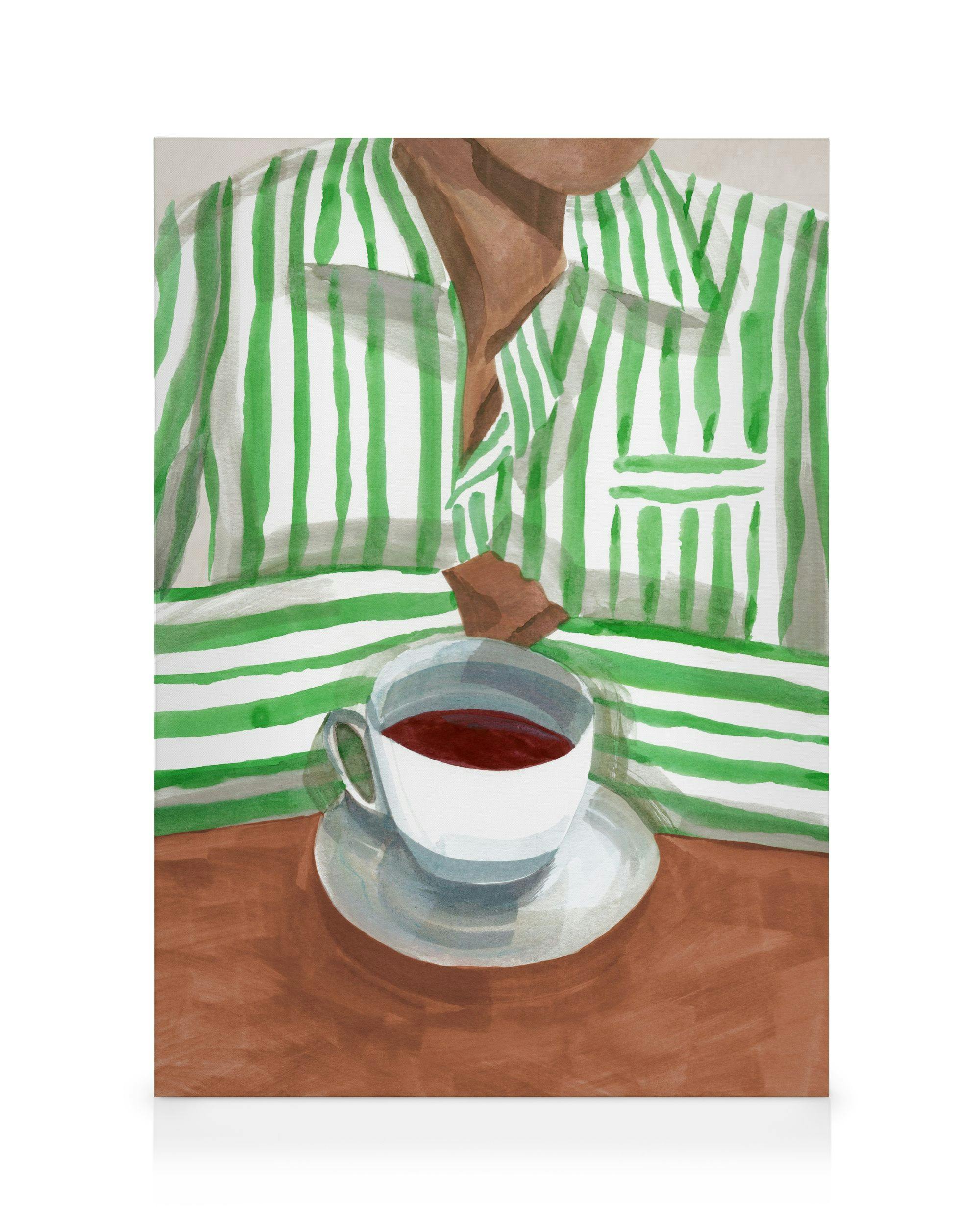 Laura Page - Coffee Morning Stampa su Tela (50x70 cm - Cornice in rovere)- Artisti in evidenza