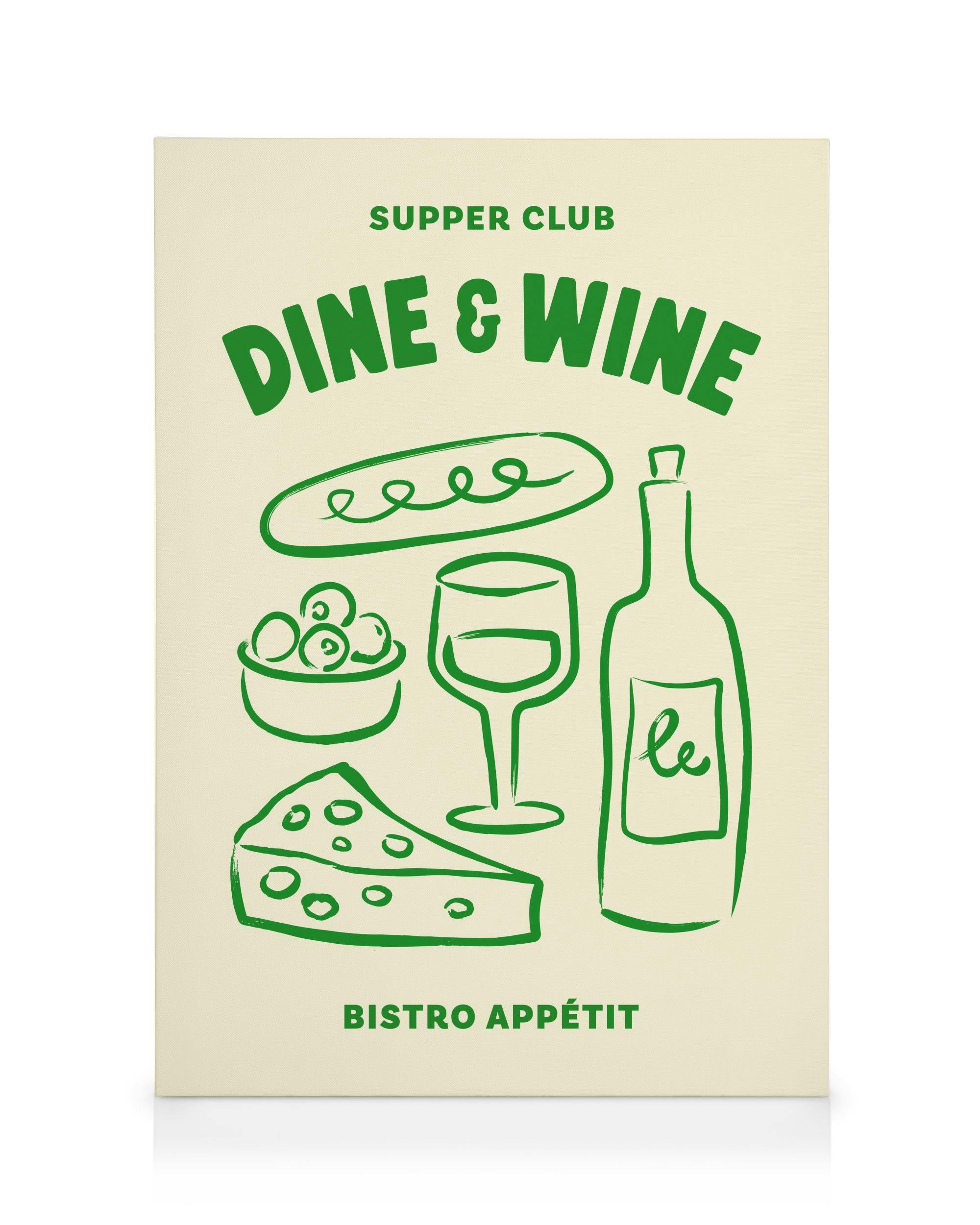 Canvas Prints Dine and Wine Canvas print (70x100 cm - Oak Frame)