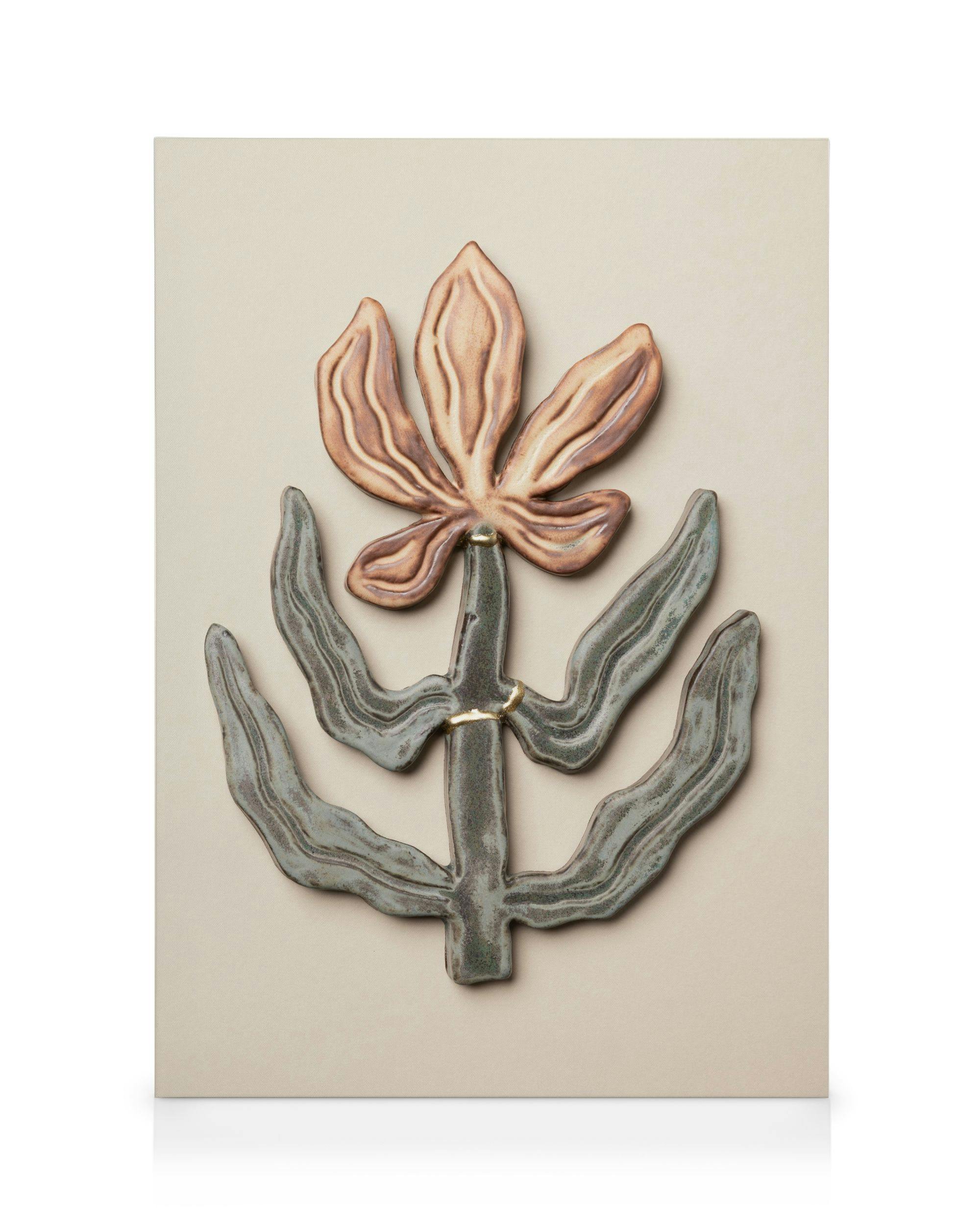 Ceramic Garden No1 Lerretsbilde (100x140 cm - Mørk Eik Ramme)