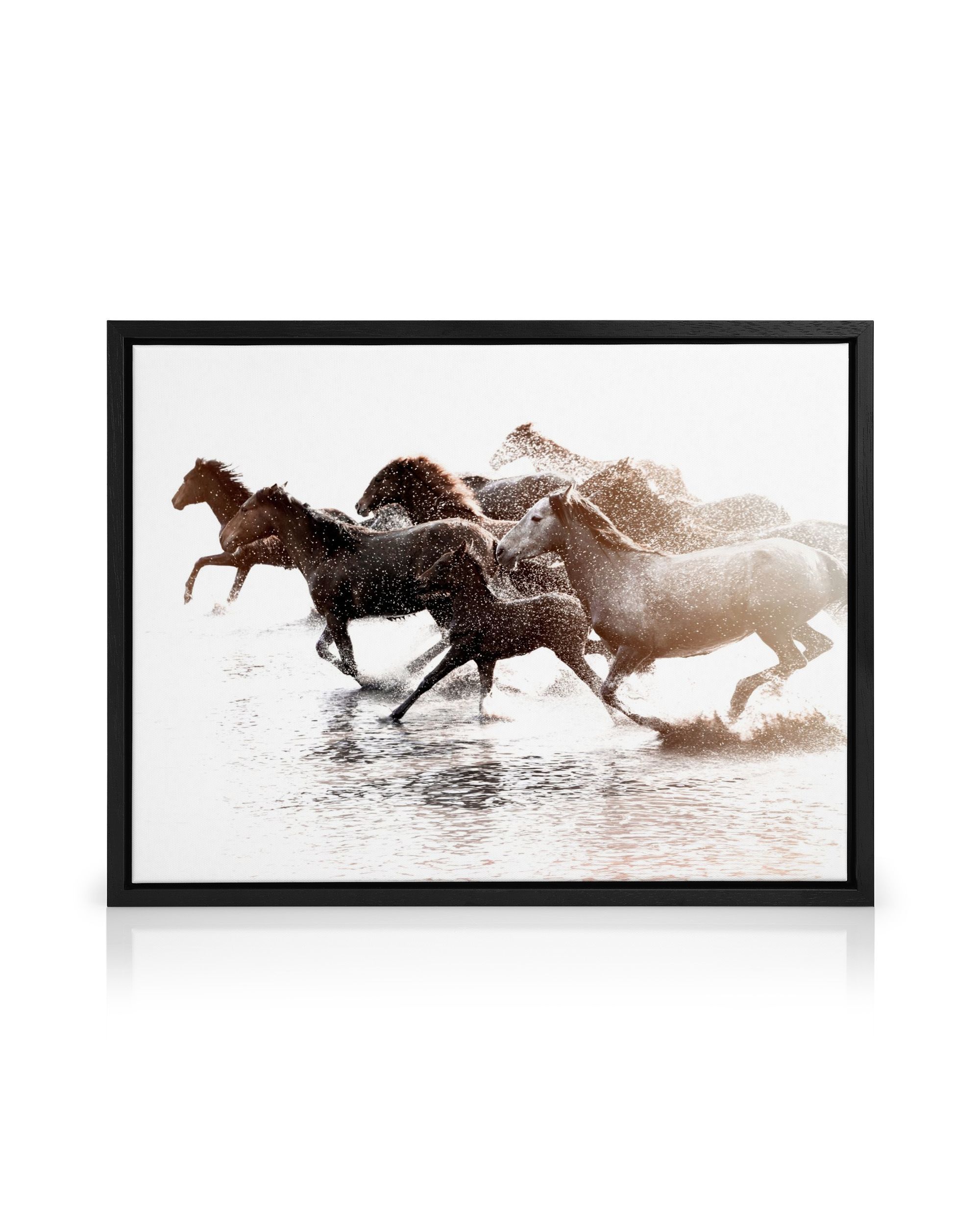 POEZJZW Poster artistico da parete su tela con cavalli e nebbia, decorazione moderna per soggiorno, camera da letto, ufficio, senza cornice (30 x 40 cm
