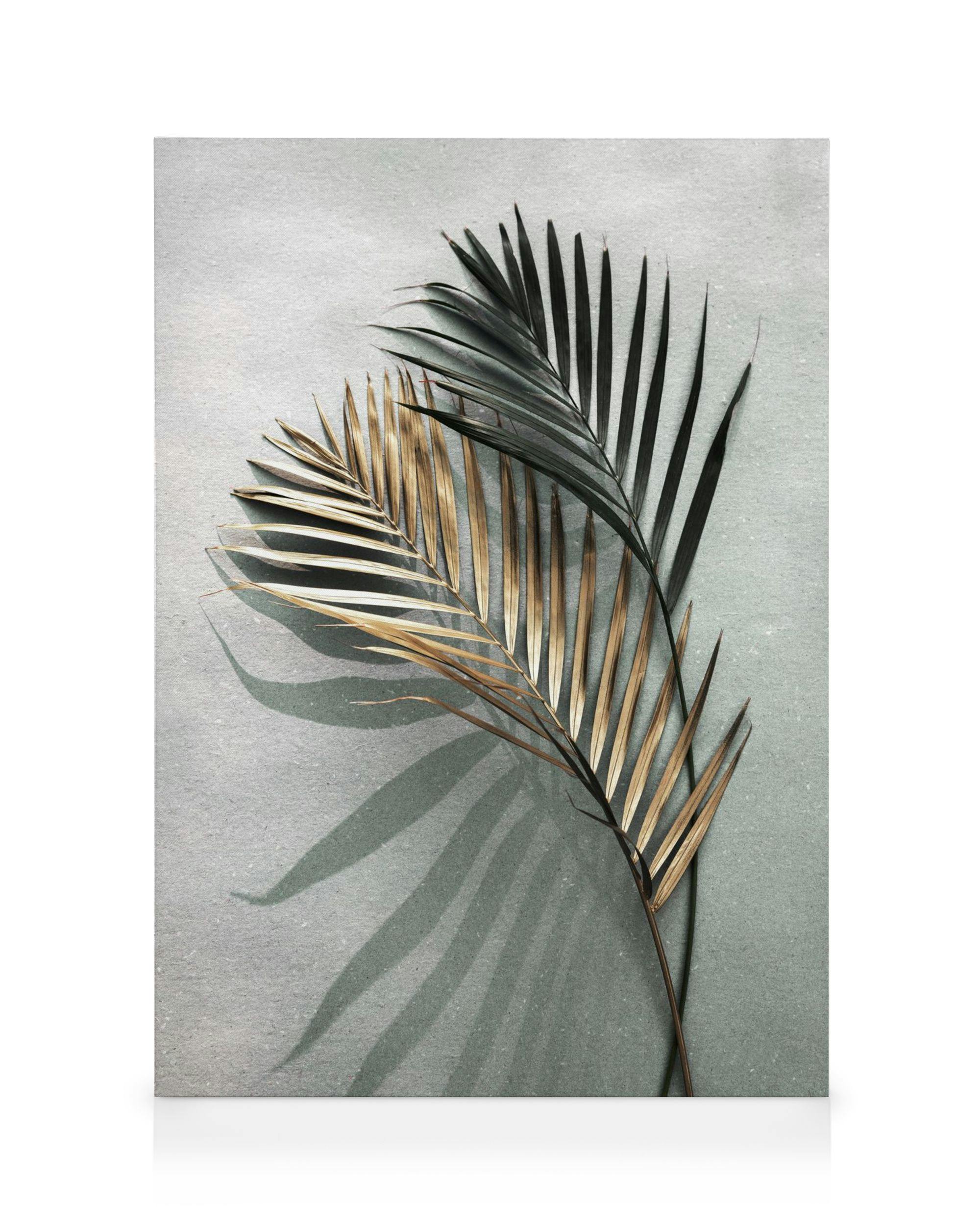Canvas Prints Gold and Green Shadow Canvas print (30x40 cm - Black Frame)