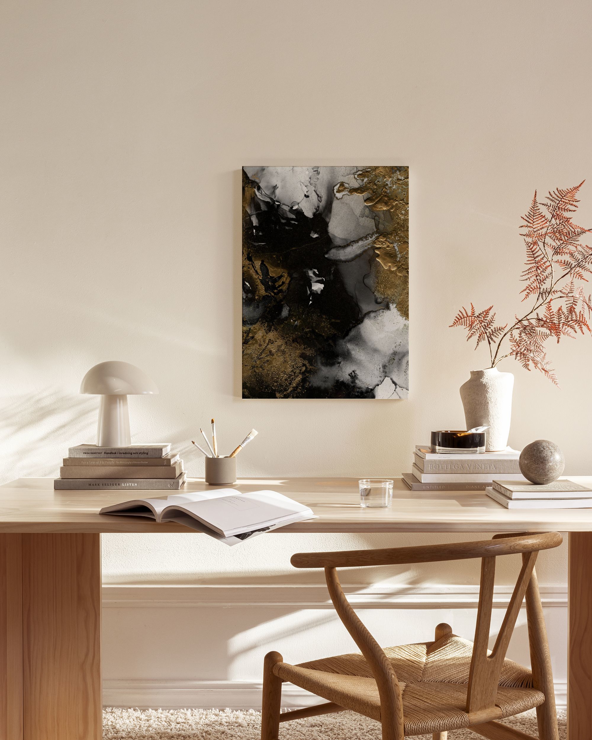 Black & Gold Canvas Print – Abstract Wall Art | Desenio UK