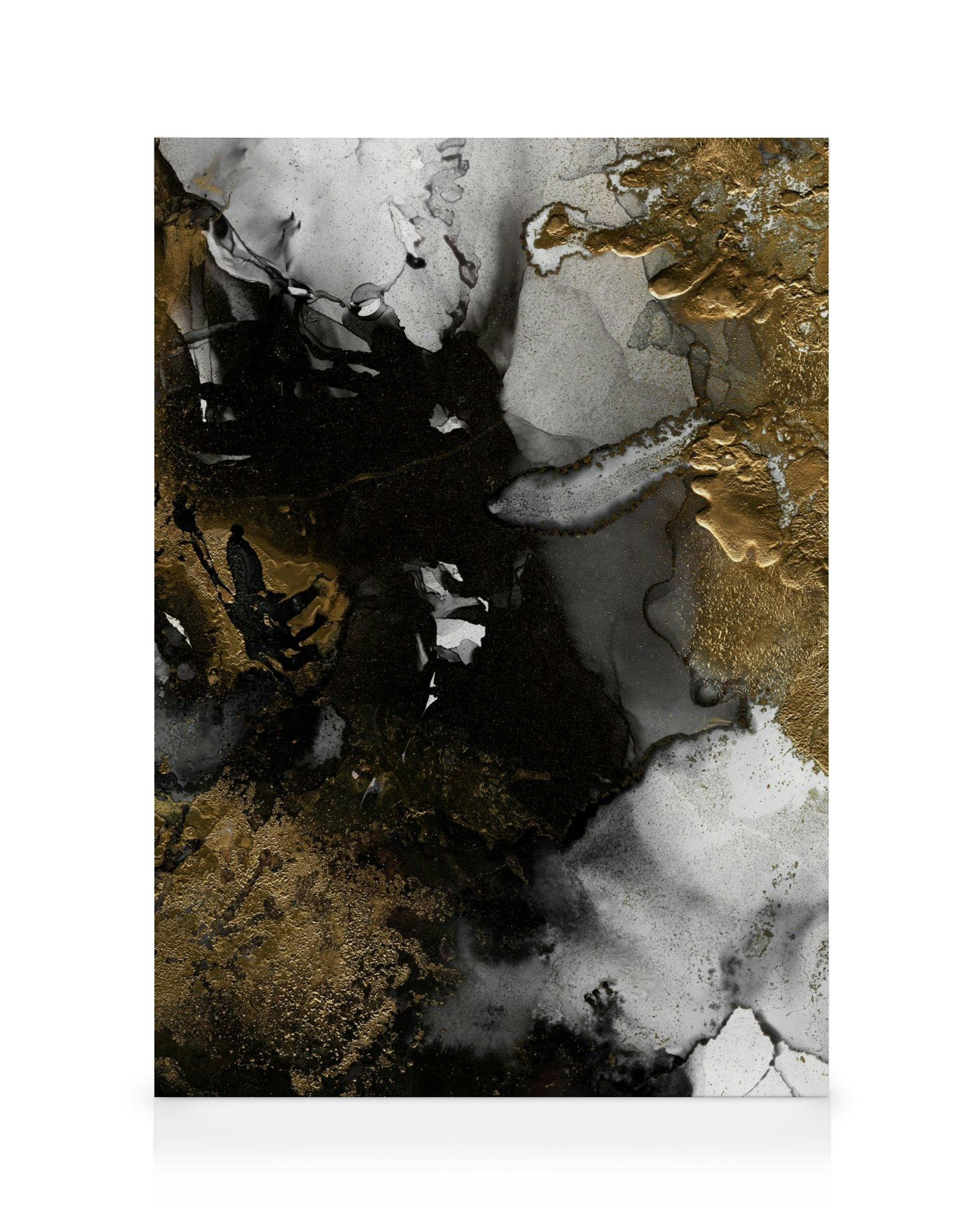 Canvas Prints Black & Gold Canvas print (50x70 cm - Oak Frame)