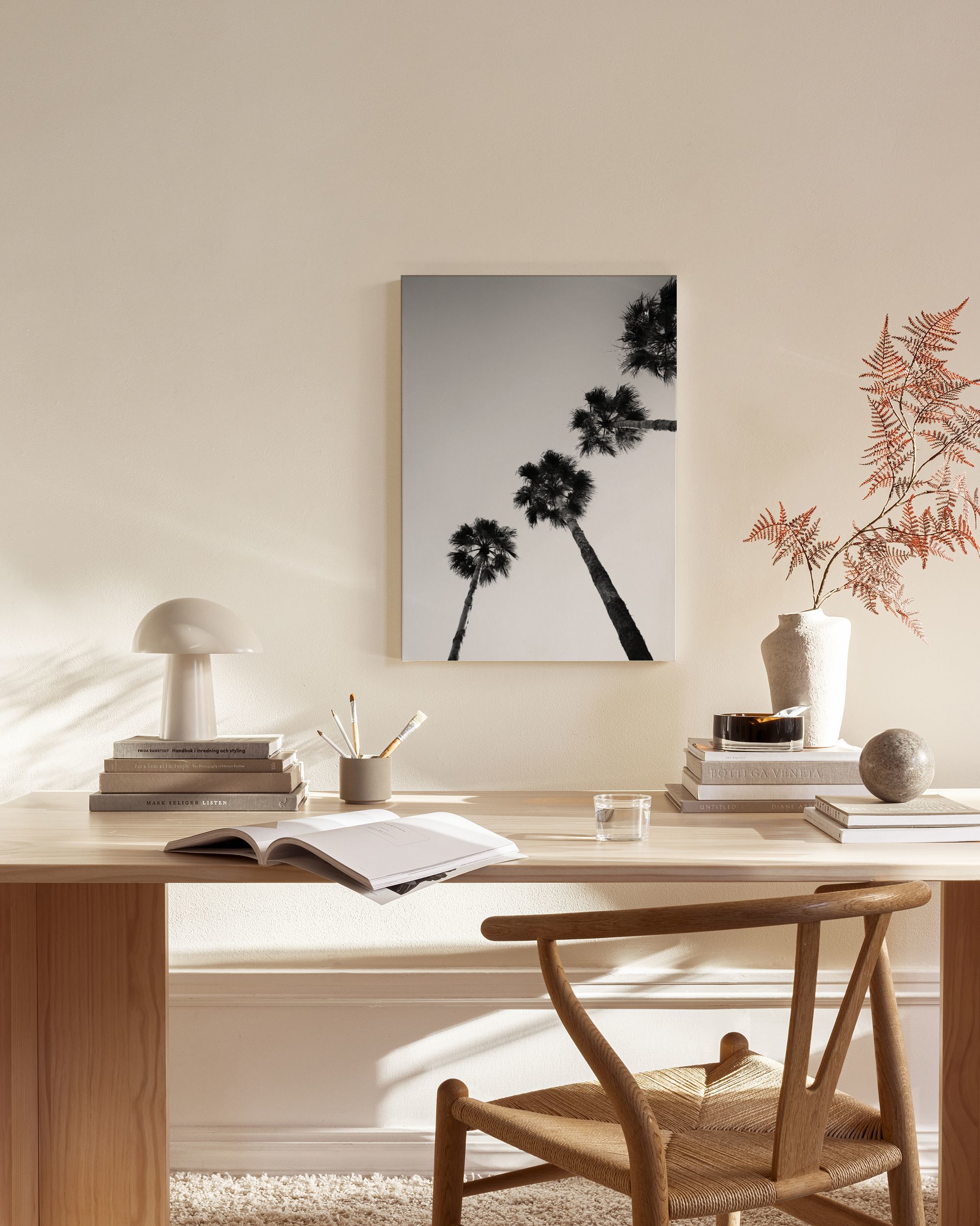 Palm Tree Line Up Canvas Print – Black and White Tropical Wall Art ...