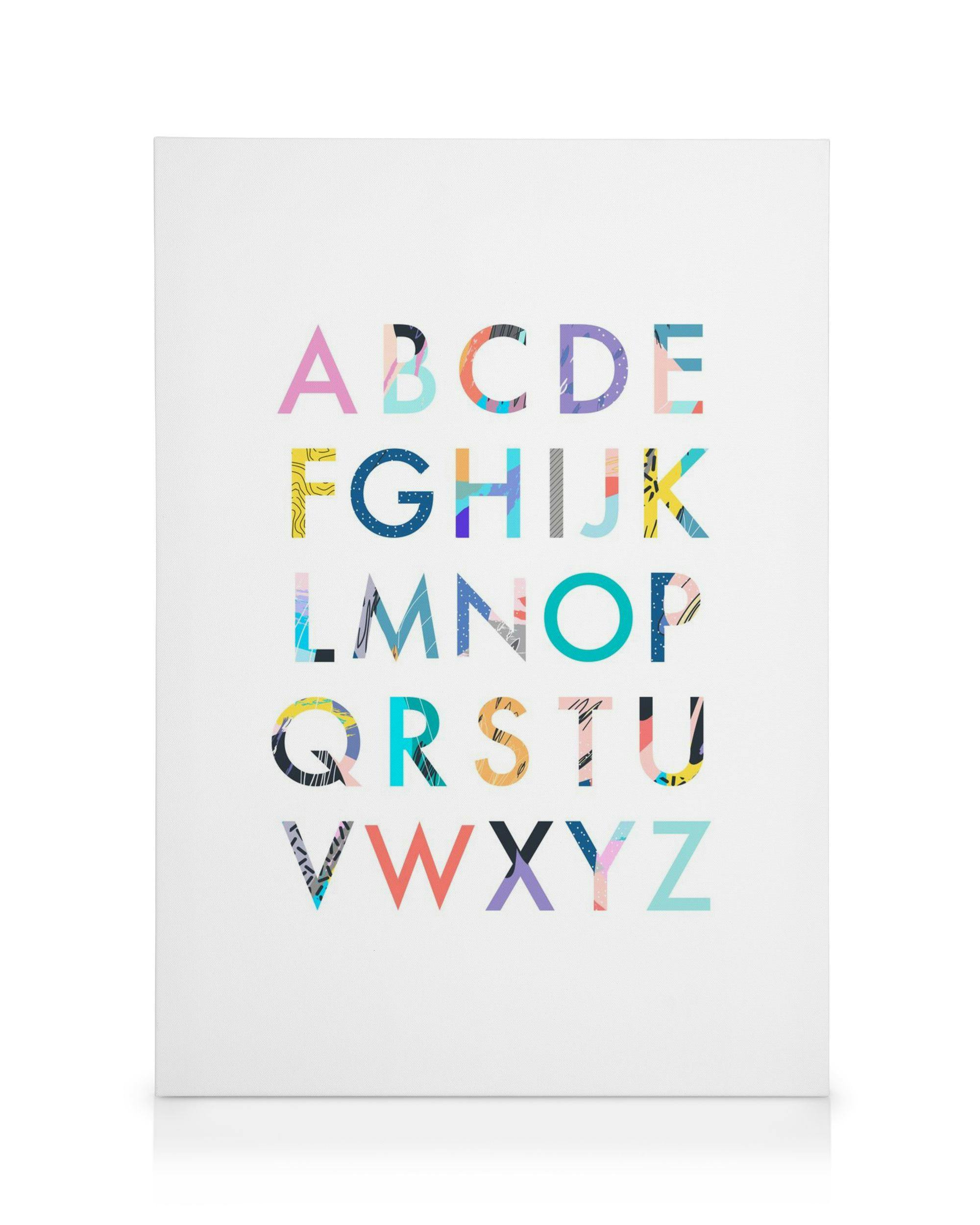 Canvas Schilderijen Color Alphabet Canvas (30x40 cm - Fotolijst Eiken)