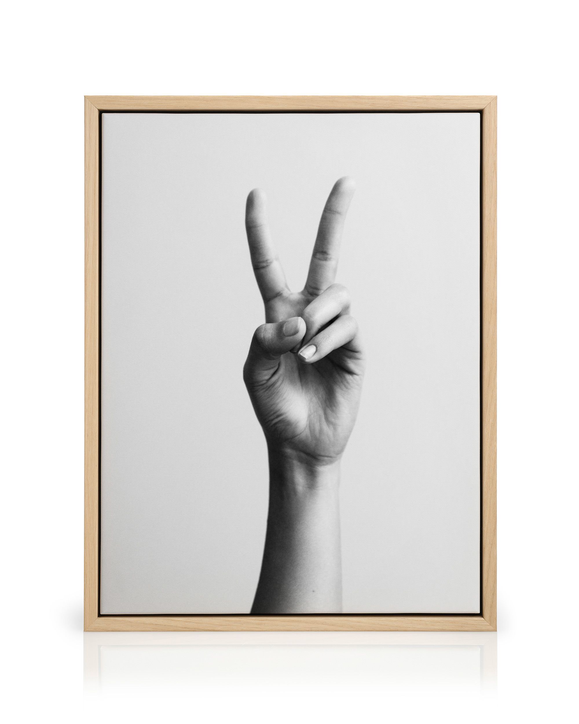 『Pictures for Peace』 Peace Sign Canvas Print – Black and White Art Print | Desenio