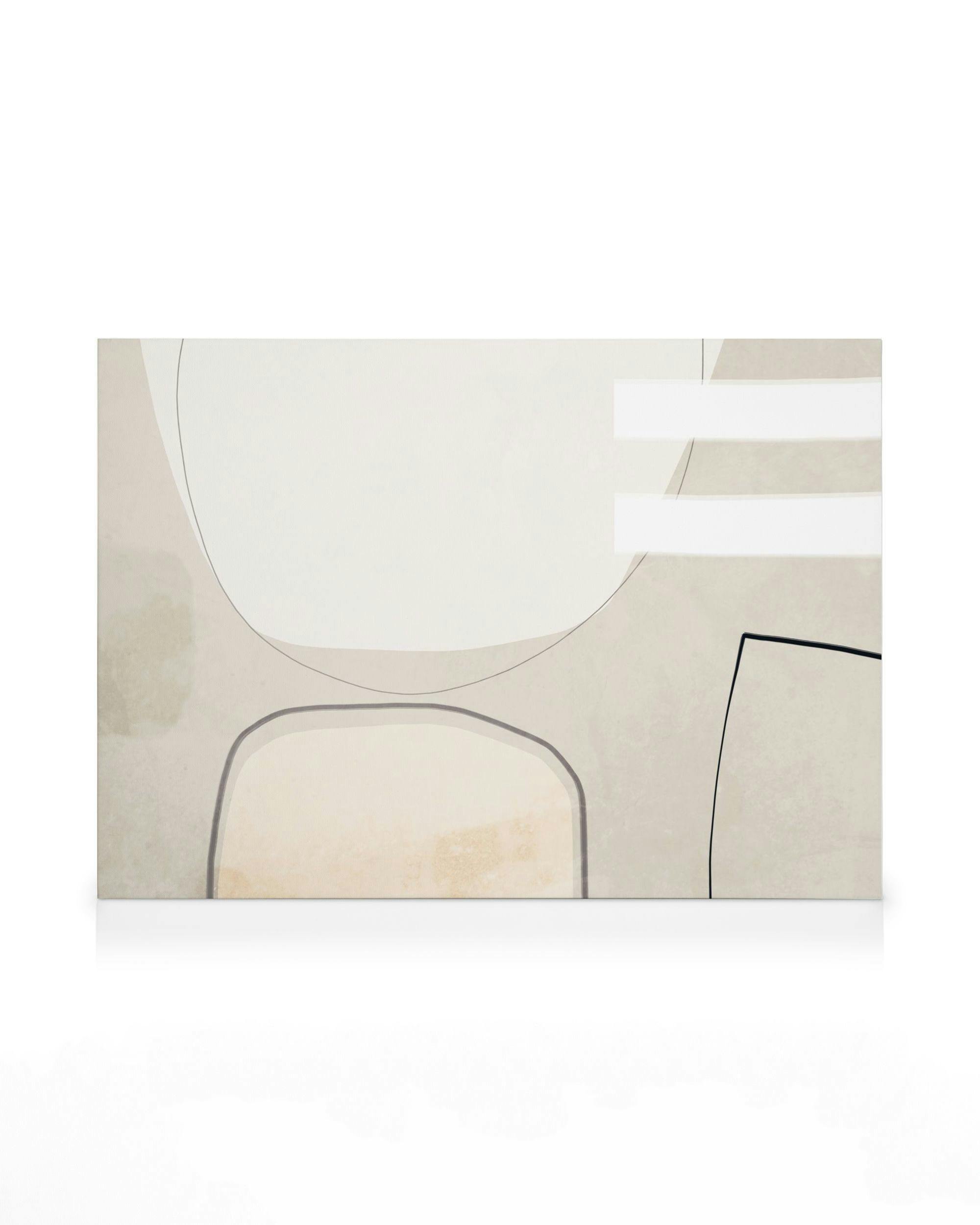 Beige Balance Lienzo (50x70 cm - Marco de negro)