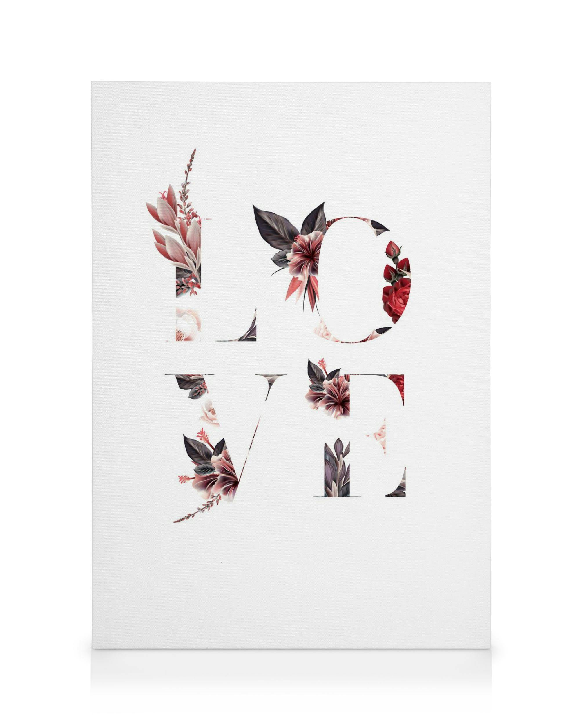 Canvas Prints Floral Love Canvas print (30x40 cm - Black Frame)