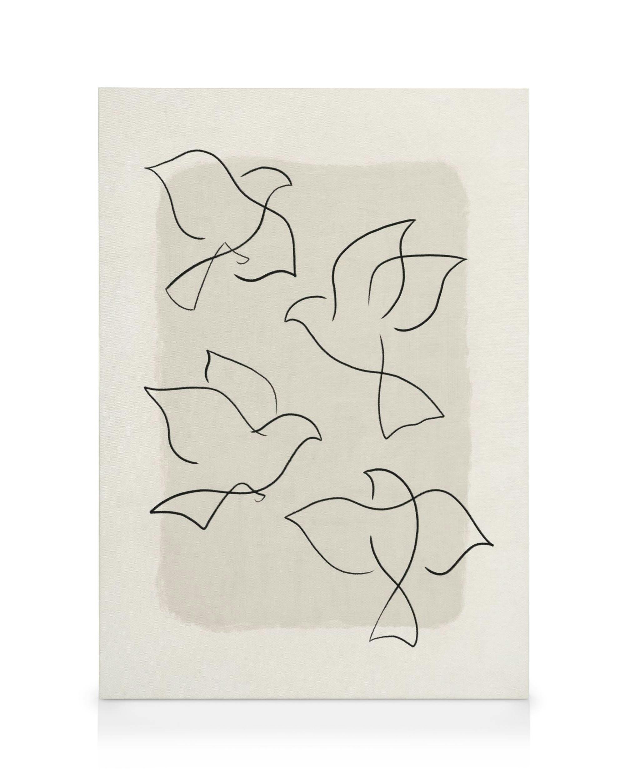 Canvas Prints Line Art Birds Canvas print (50x70 cm)