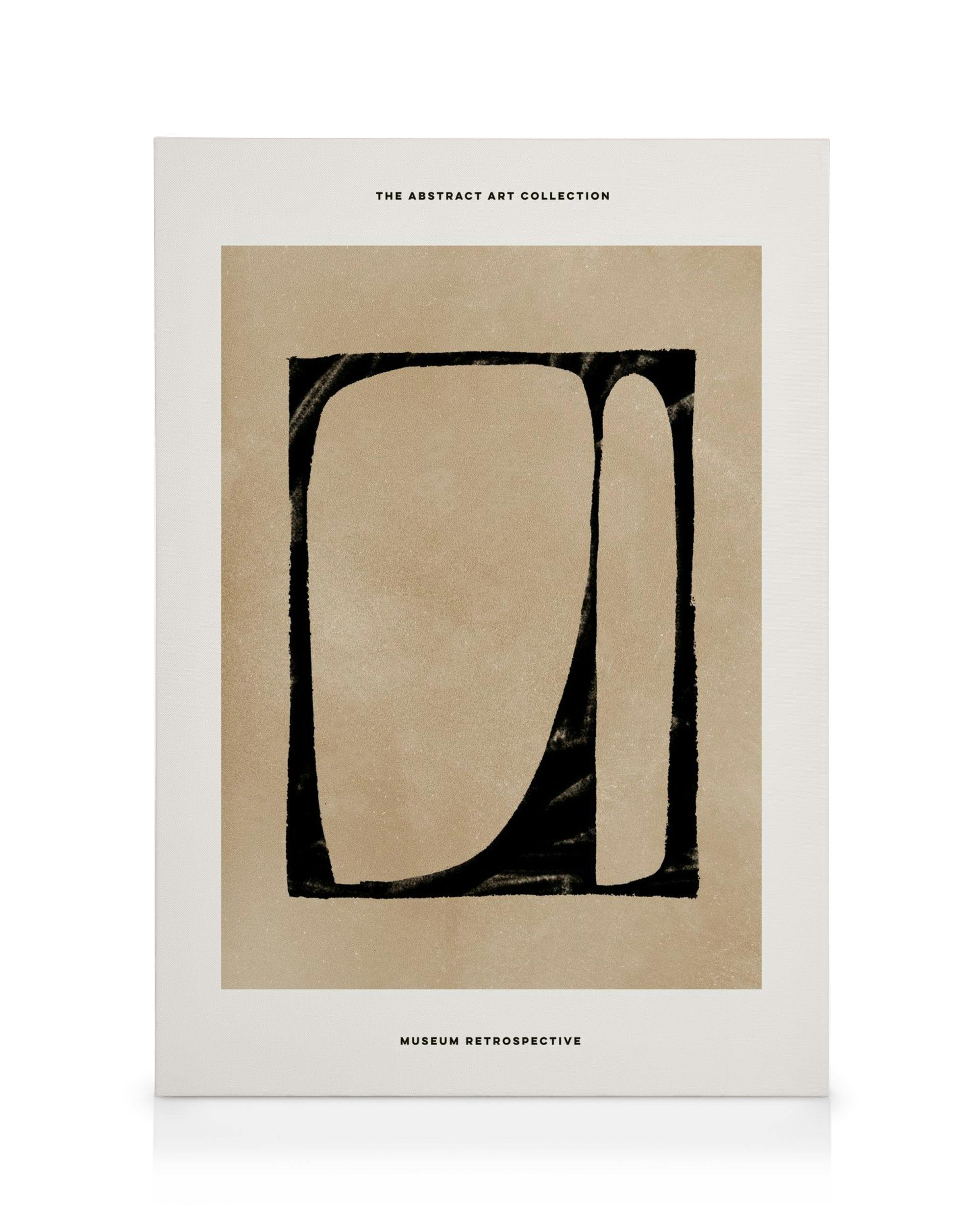 Canvas Prints Black and Beige Canvas print (30x40 cm - Oak Frame)