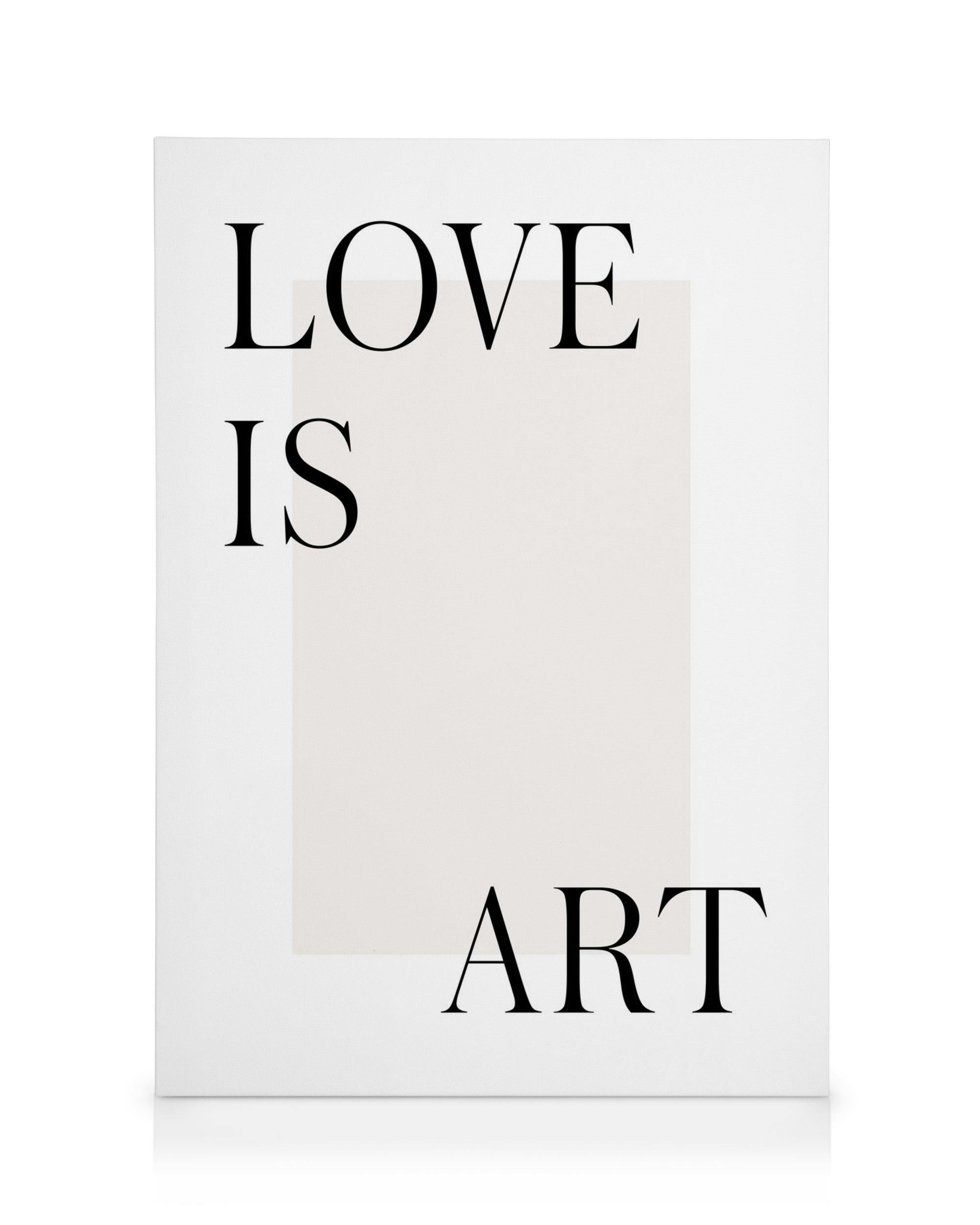 Canvas Schilderijen Love is Art Canvas (50x70 cm)