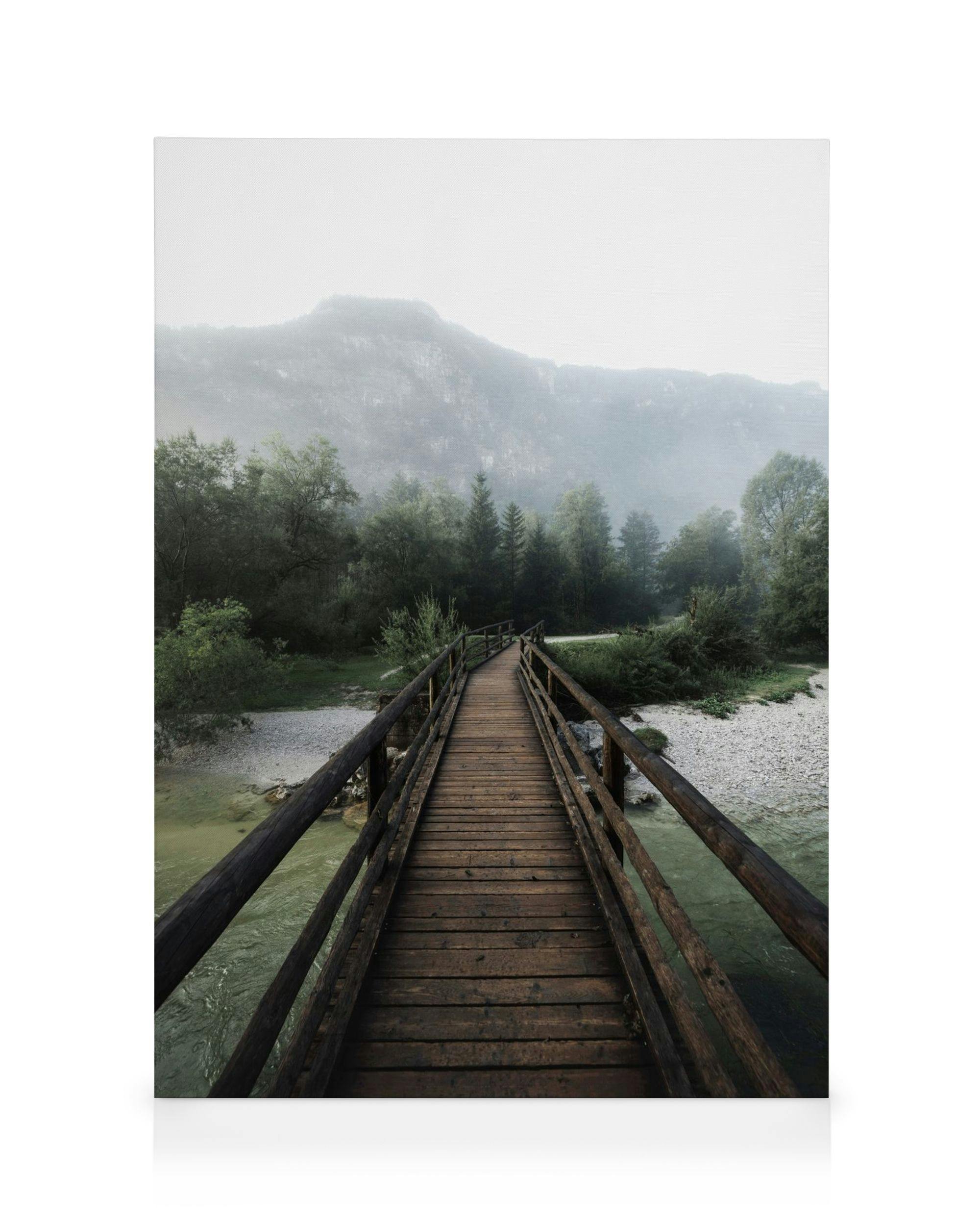 Canvas Prints Wooden Bridge Canvas print (30x40 cm - Oak Frame)