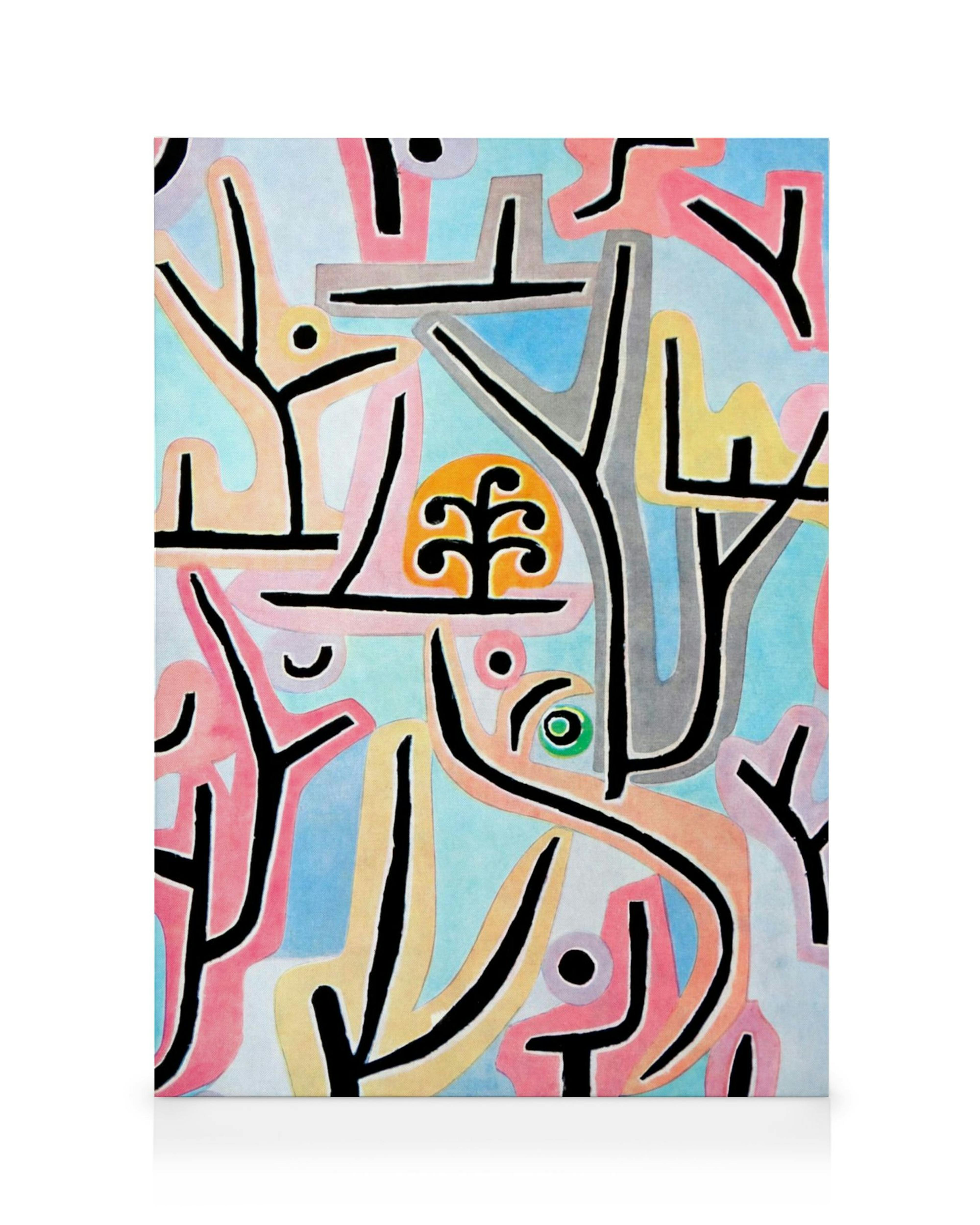 Πίνακας Paul Klee Park Near Lucerne, αφηρημένο τοπίο με παστέλ χρώματα και μαύρες γραμμές, καμβάς.