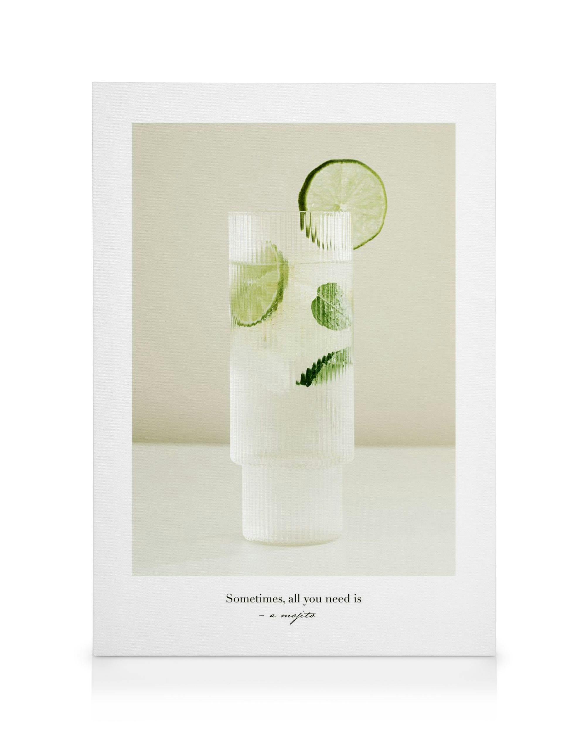 All You Need is a Mojito Stampa su Tela (50x70 cm - Cornice in nero)-Stampe su tela