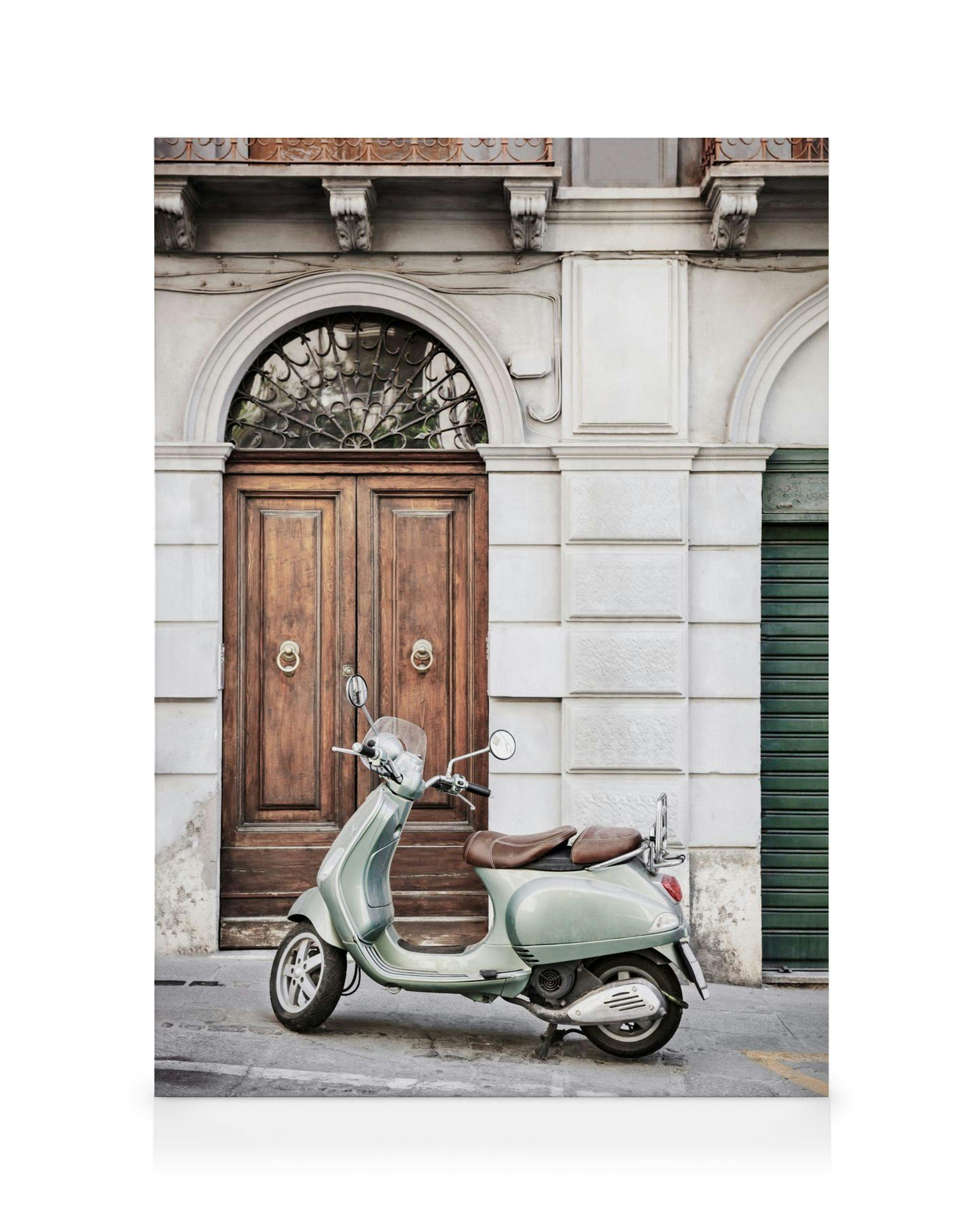 Canvas Prints Scooter in Italy Canvas print (30x40 cm - Oak Frame)