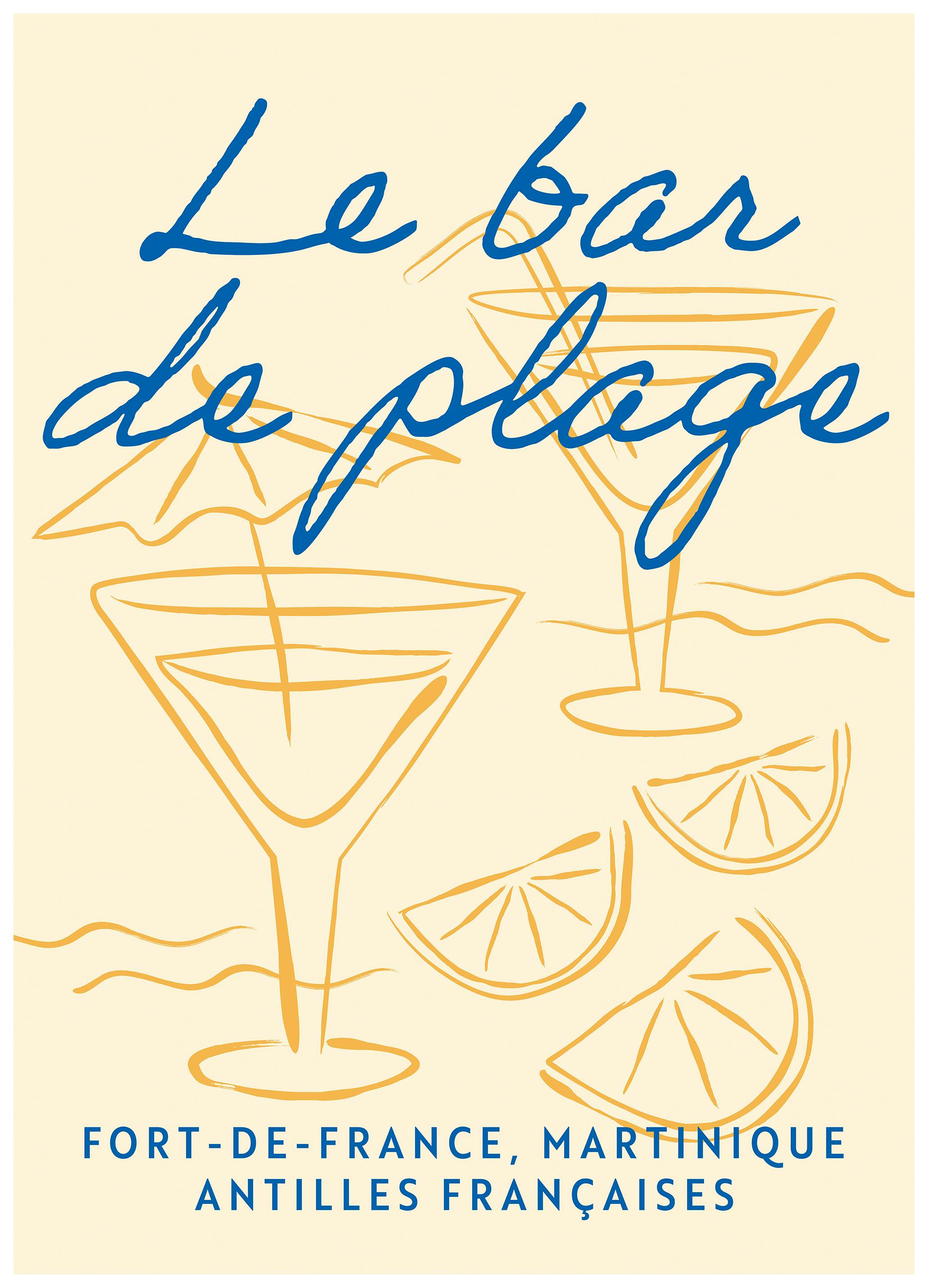 Prints - Le Bar de Plage Print (21x30 cm) - Wine and cocktails posters