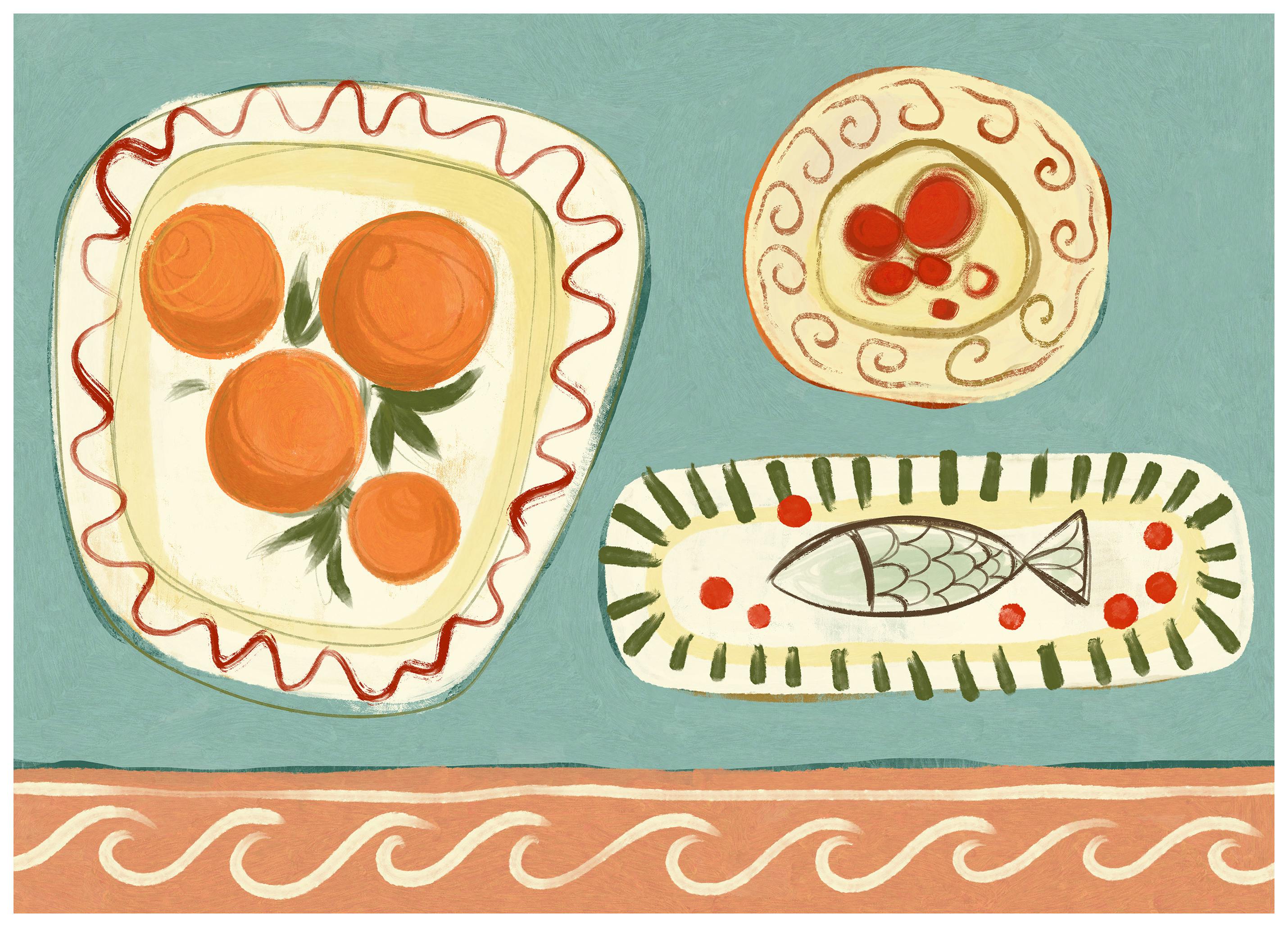 Prints - Riviera Table Print (50x70 cm) - Food