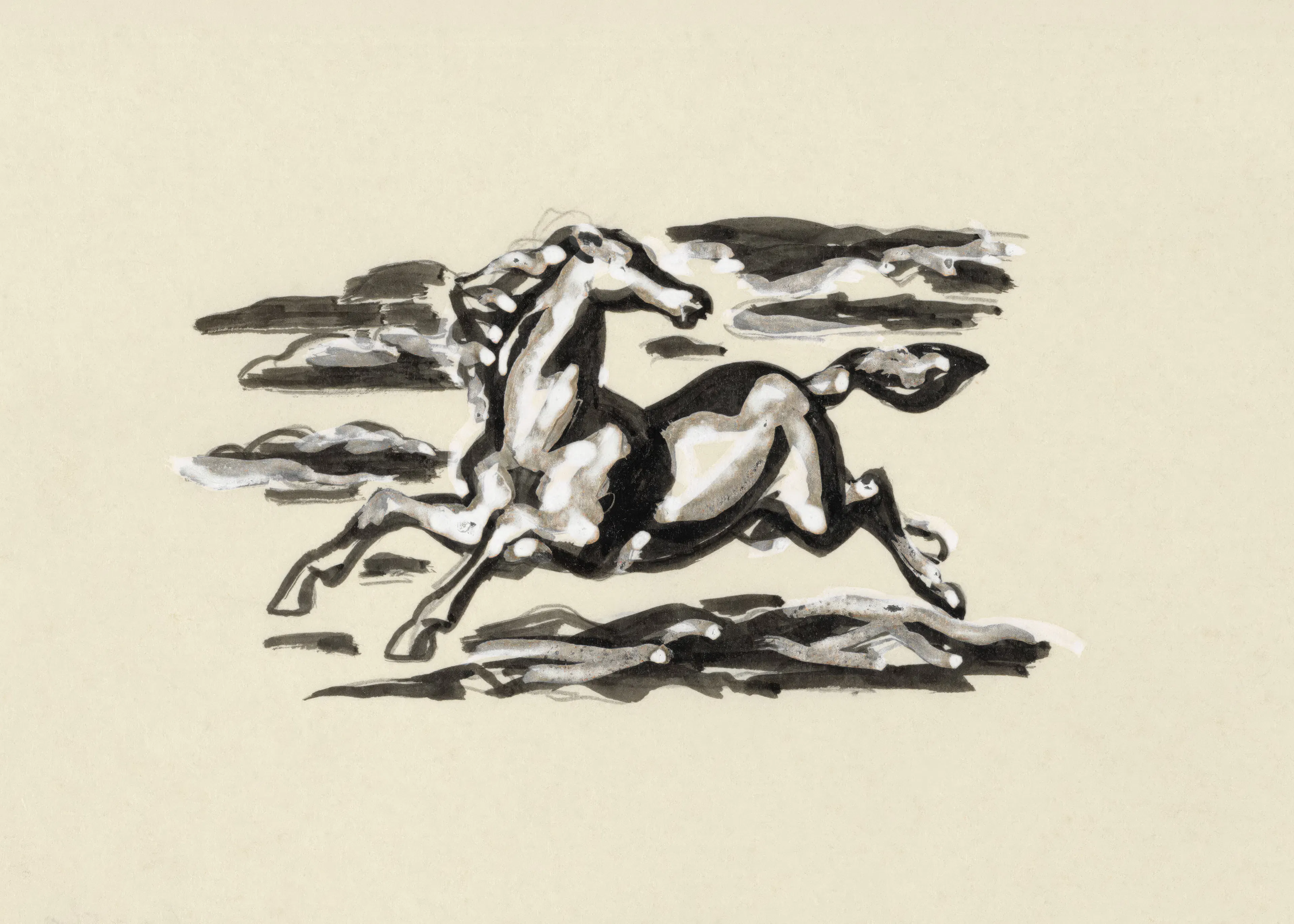 Leo Gestel - Galopperend Paard Print 0