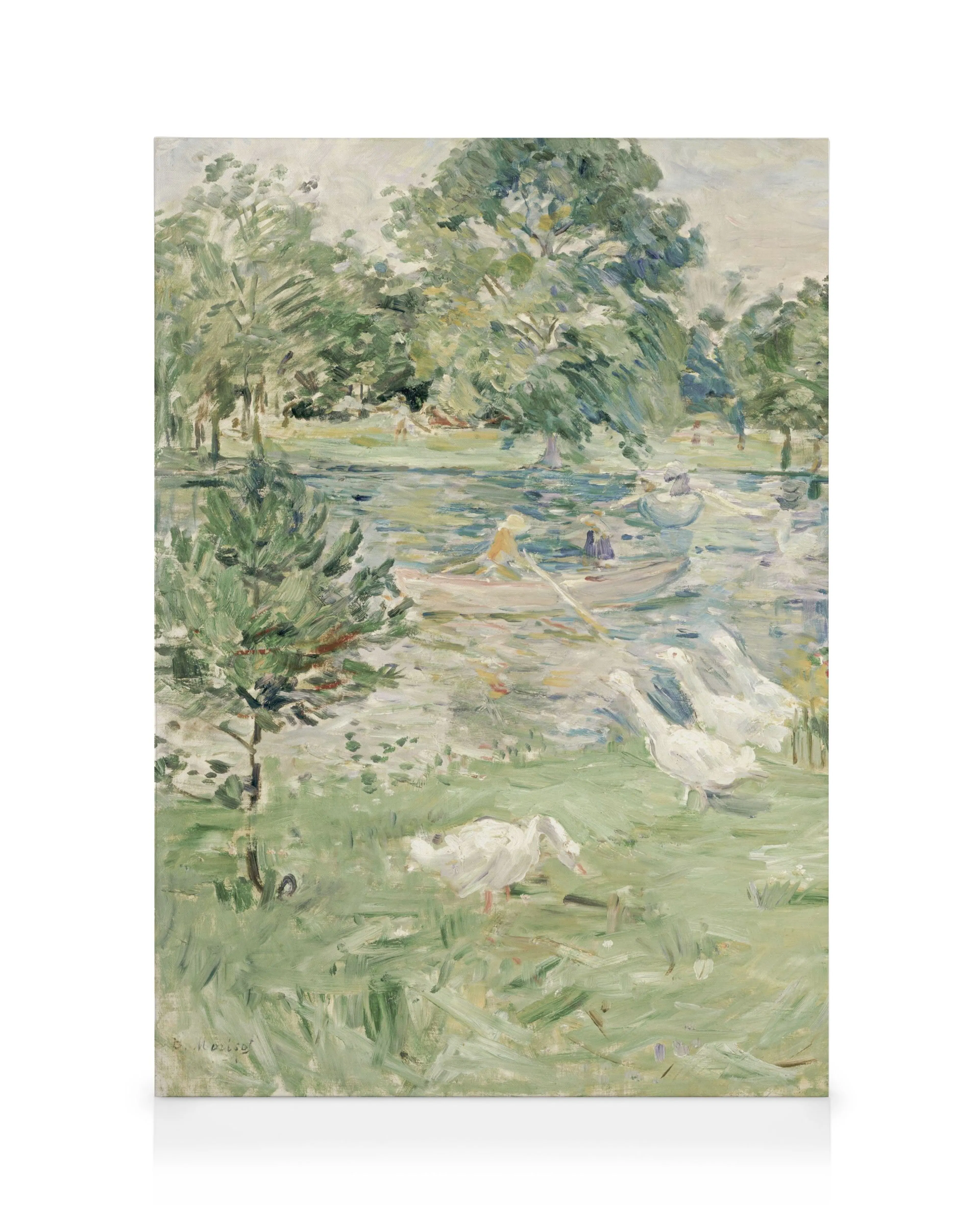Berthe Morisot - Girl in a Boat with Geese Stampa su Tela 0