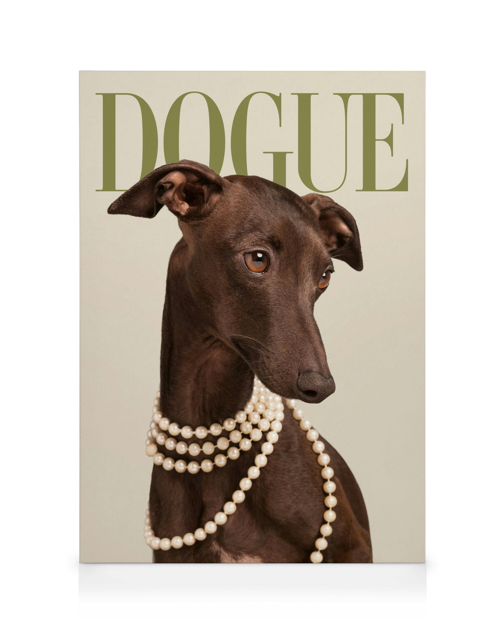 Dogue No5 Lienzo (30x40 cm - Marco de roble)