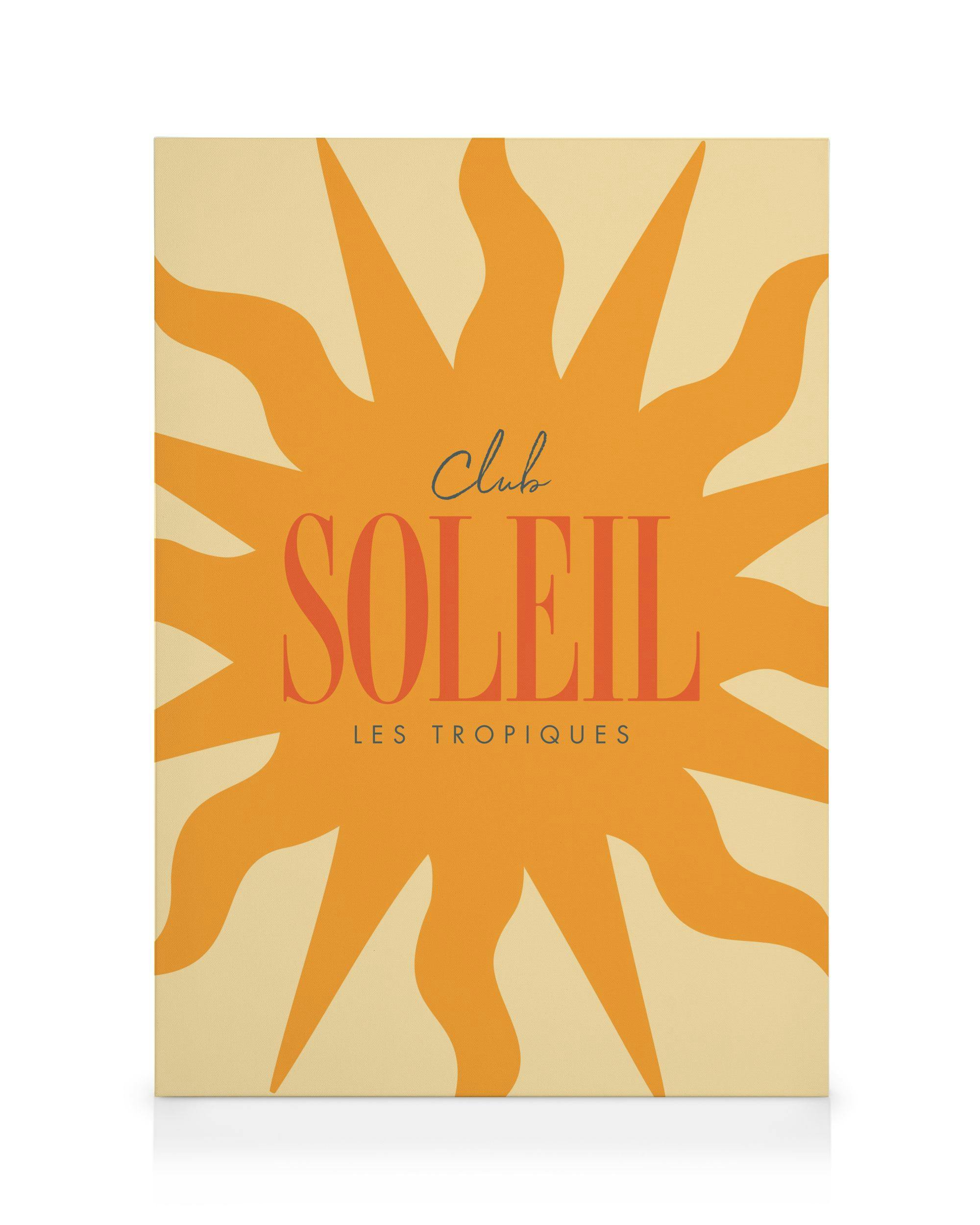 Club Soleil Graphic Stampa su Tela (30x40 cm - Cornice in nero)- Grafica