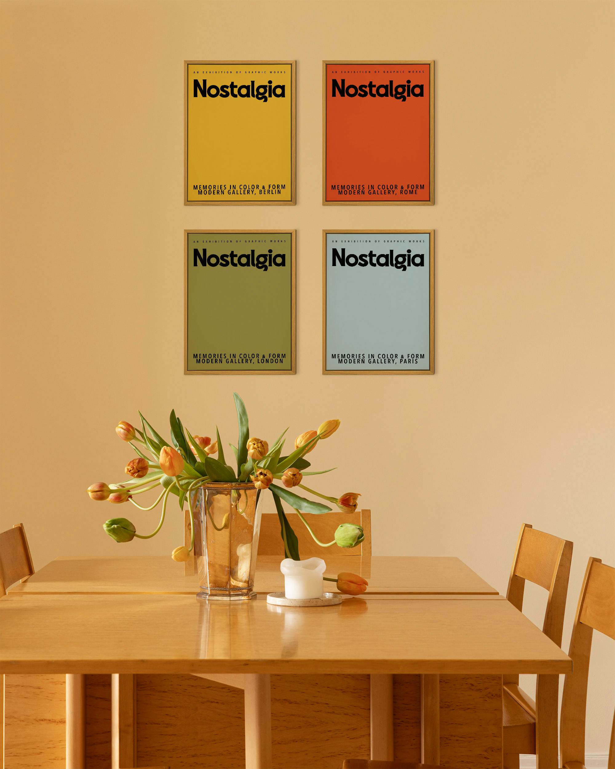 Nostalgia Set de Lienzos (30x40 cm - Marco de roble)