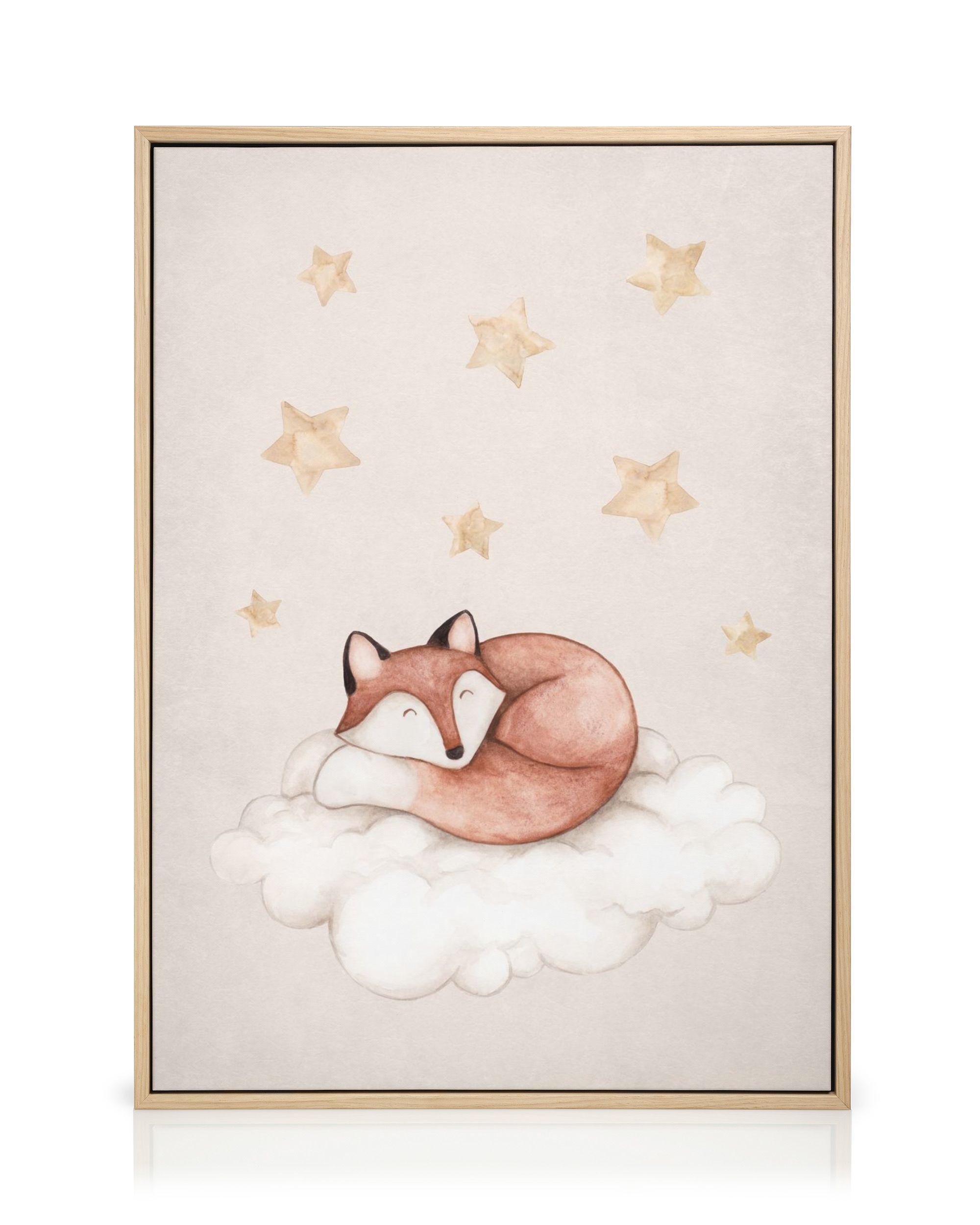 v*d様 O PROJECT BRUSHED LT CANVAS EASY CA Dreaming Fox Canvas Print – Nursery Wall Art | Desenio